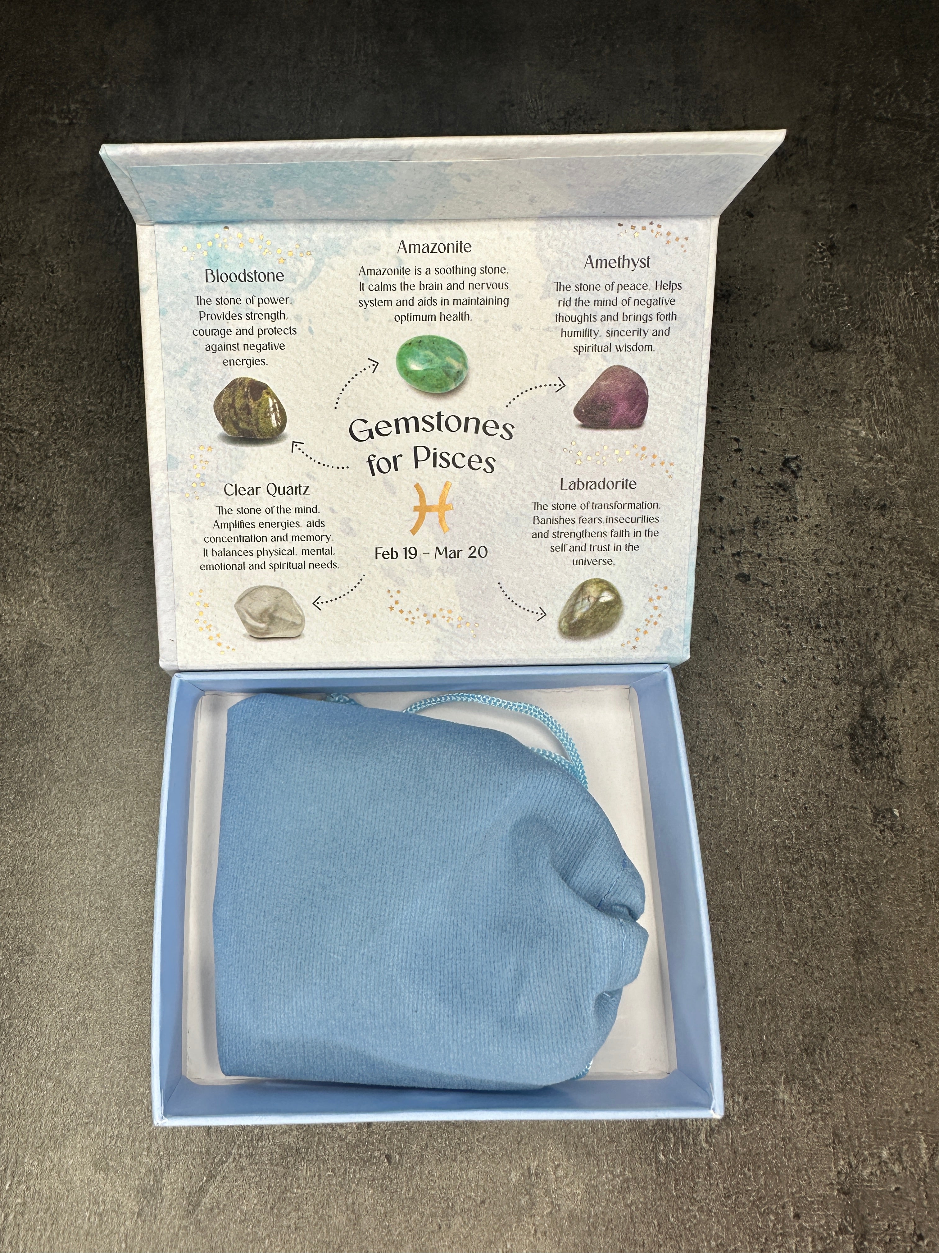 Pisces crystal tumblestone gift set - Bundle