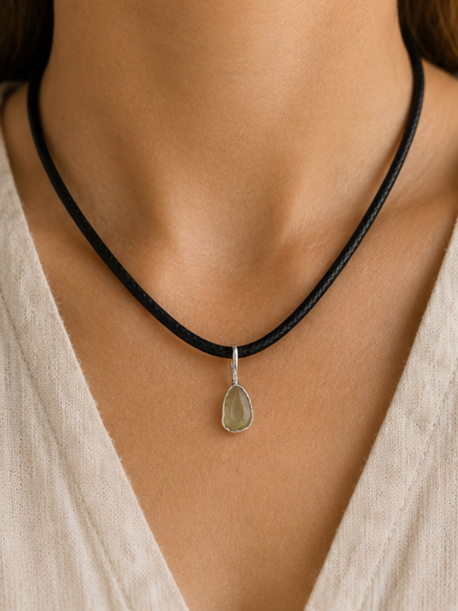 Libyan desert glass - Mini necklace pendant