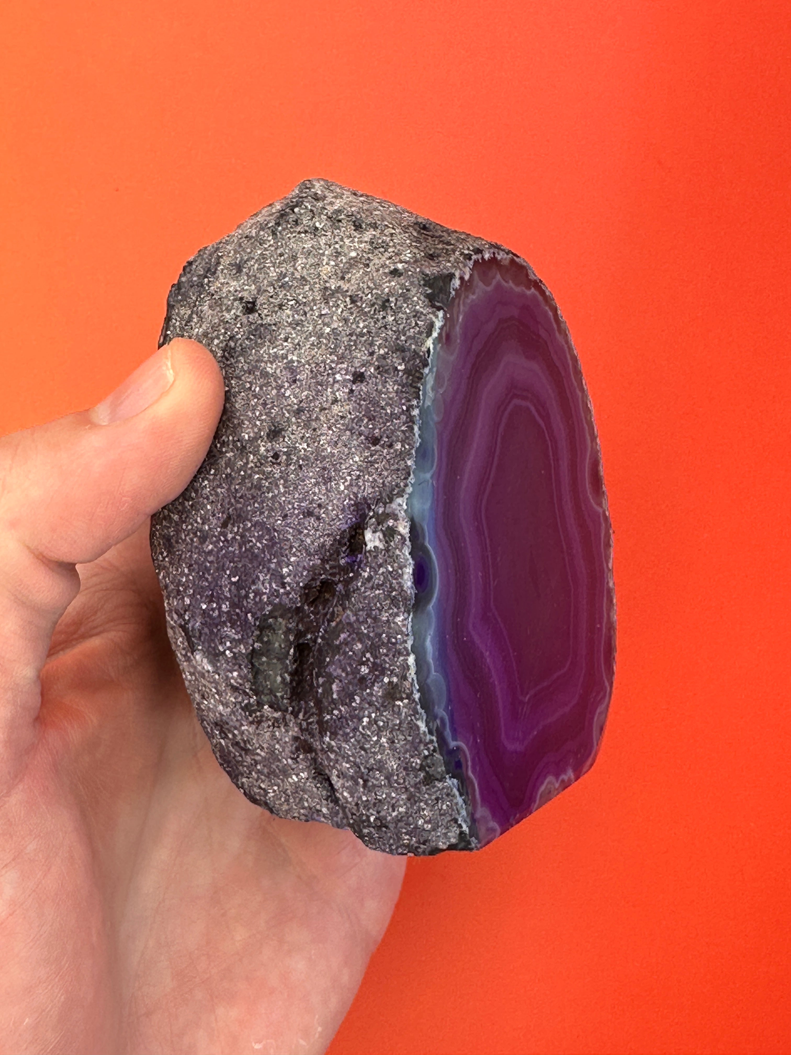 Purple Agate - Rough, polished slab