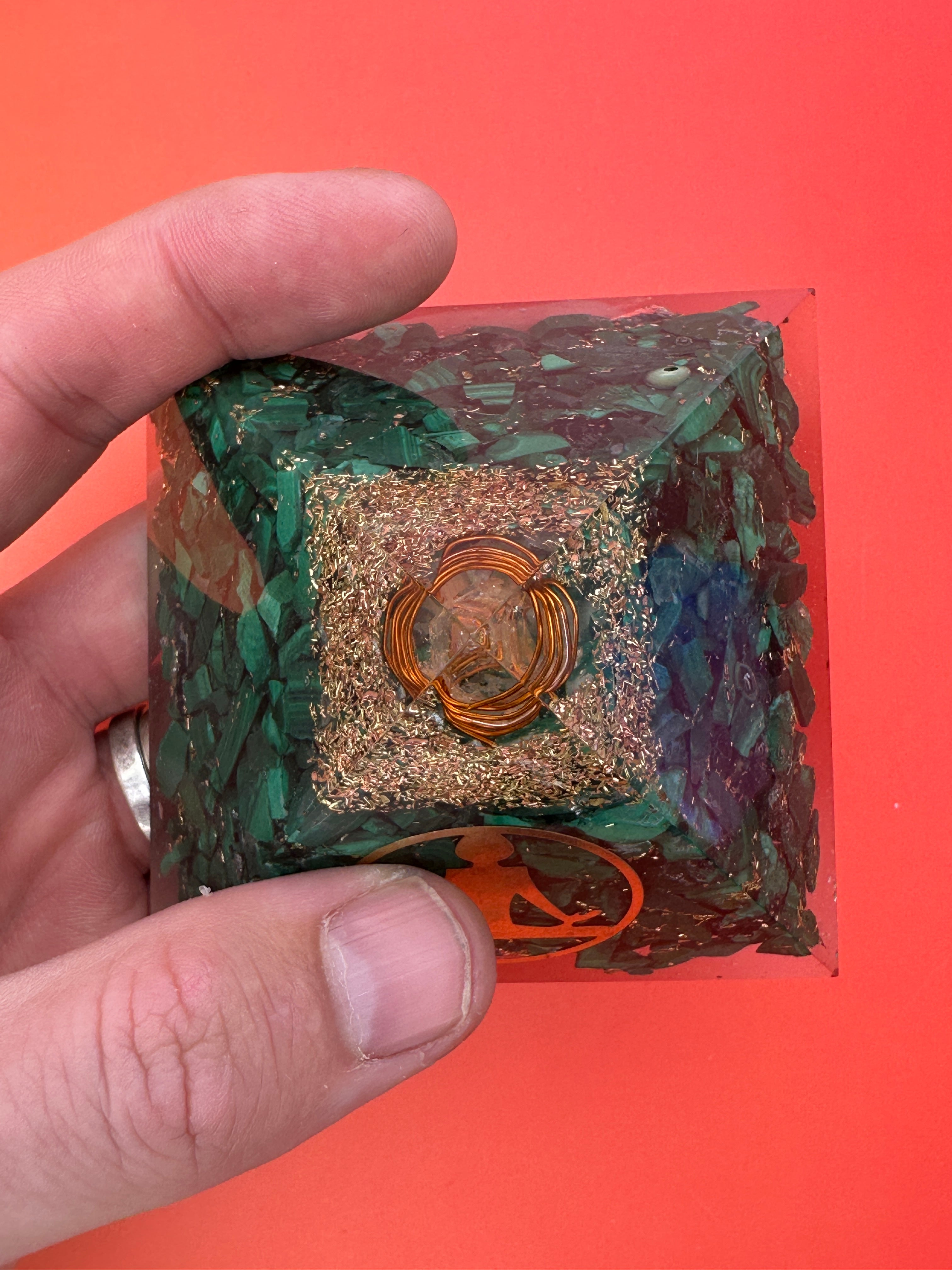 Malachite - Orgonite pyramid