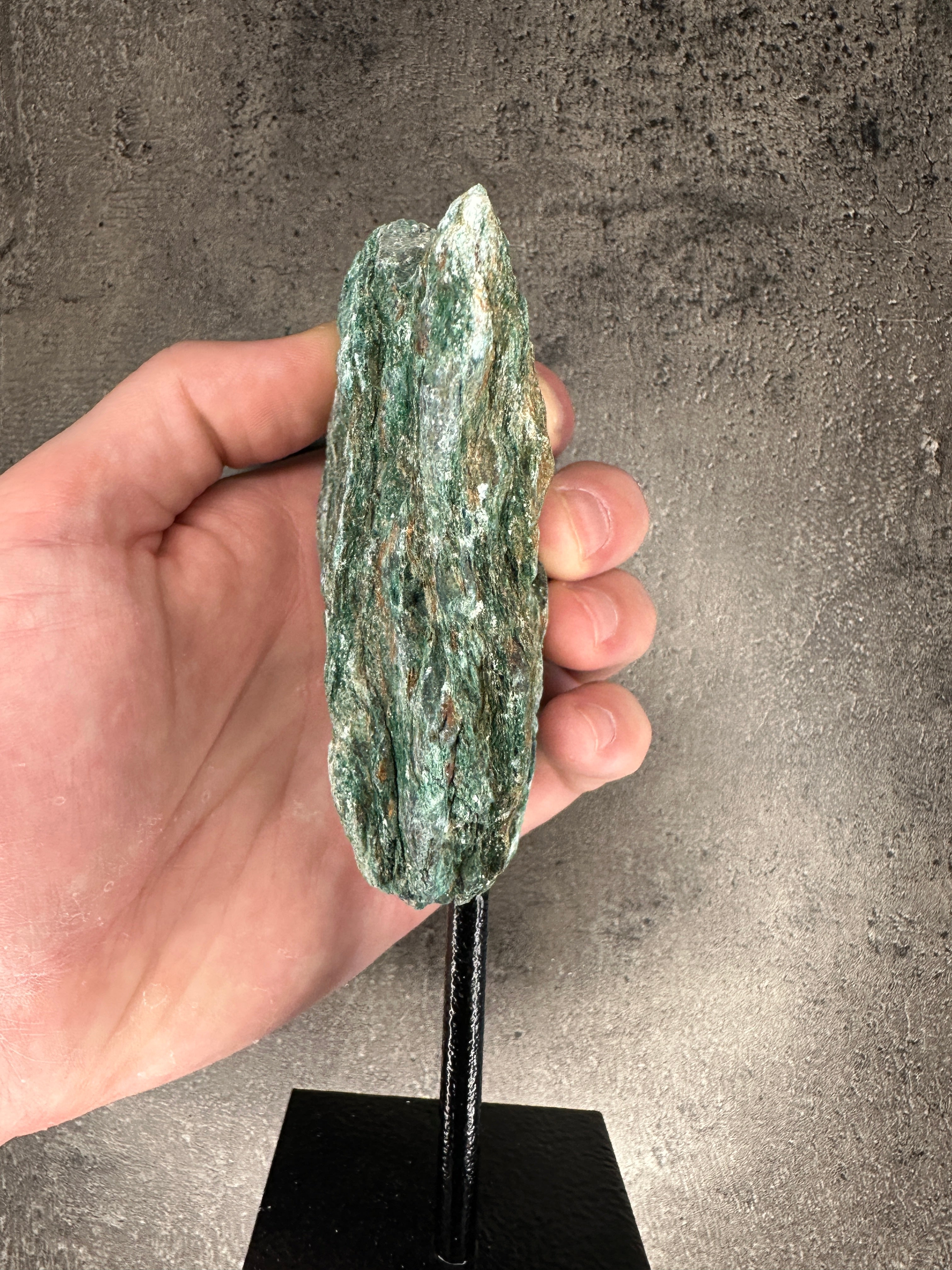 Fuchsite - Rough chunk on stand