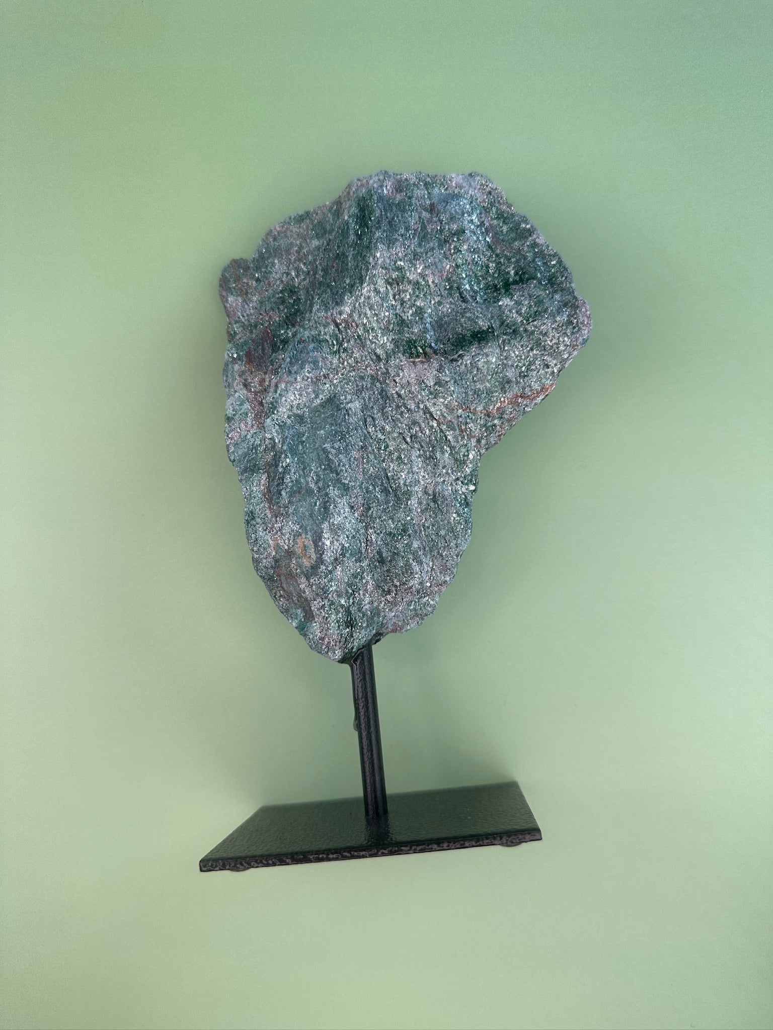 Fuchsite - Rough chunk on stand