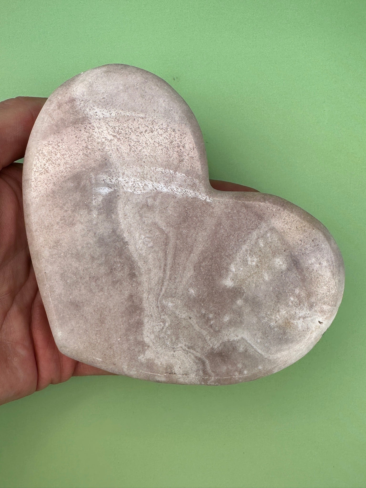 Pink amethyst - XL heart with stand