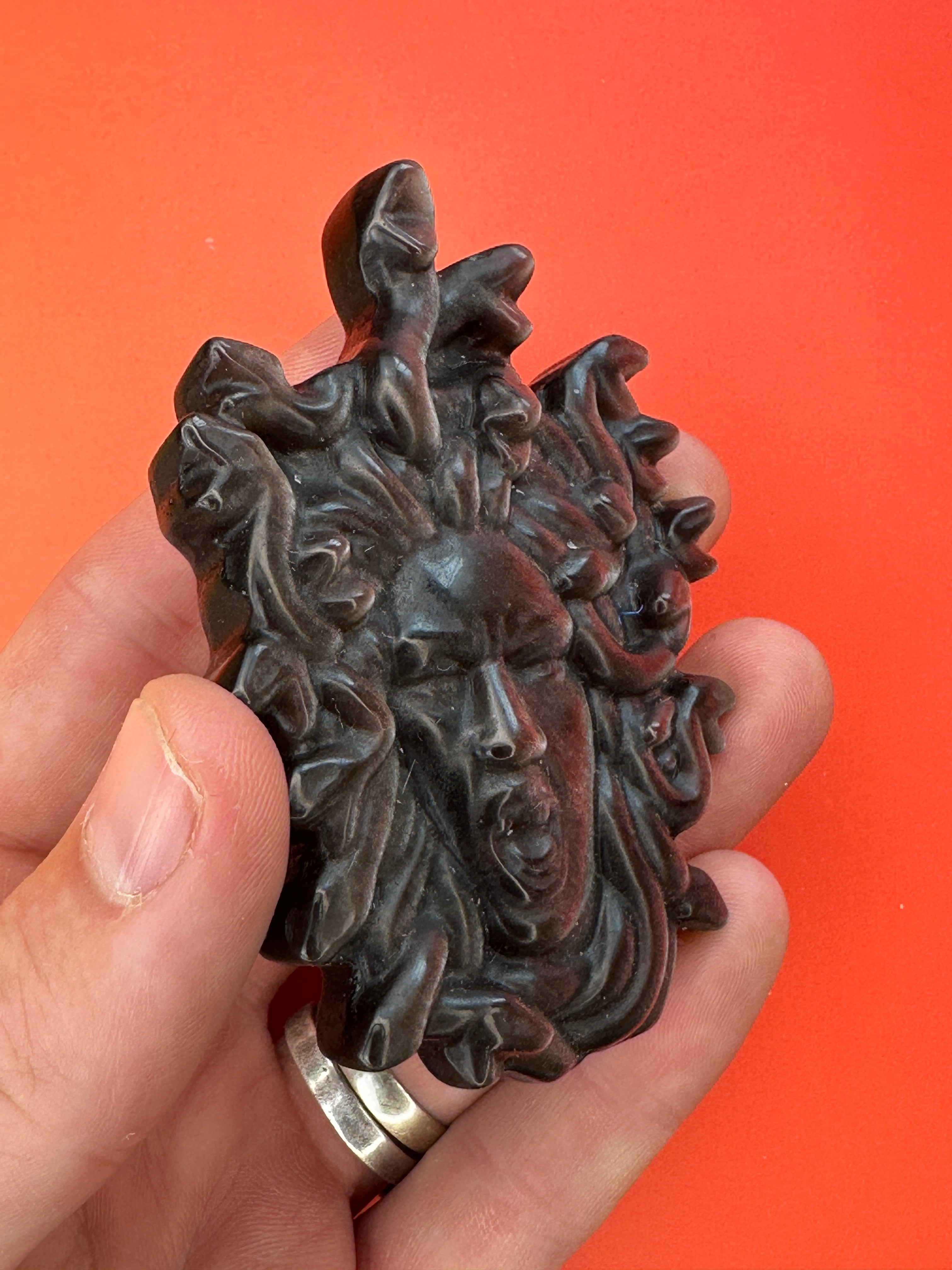 Silver sheen obsidian - Medusa head