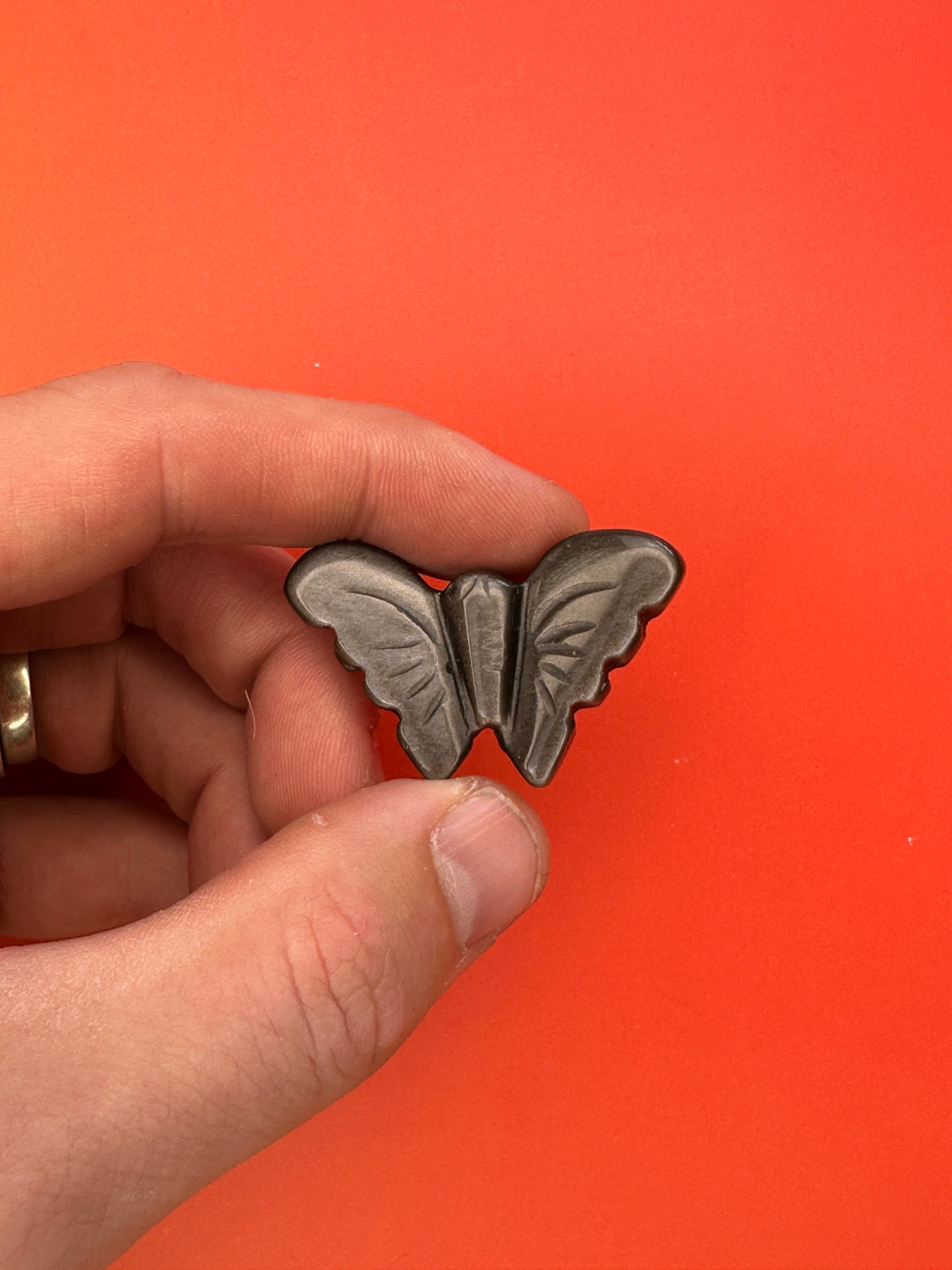 Silver sheen obsidian - Butterfly