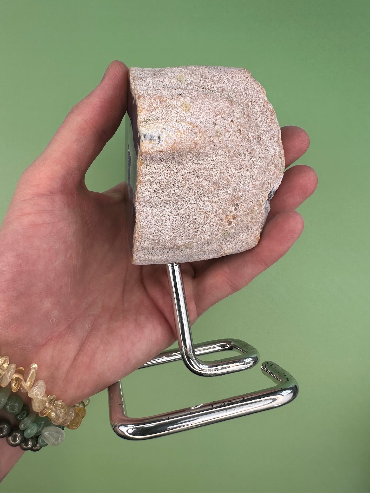 Agate - On stand with druzy