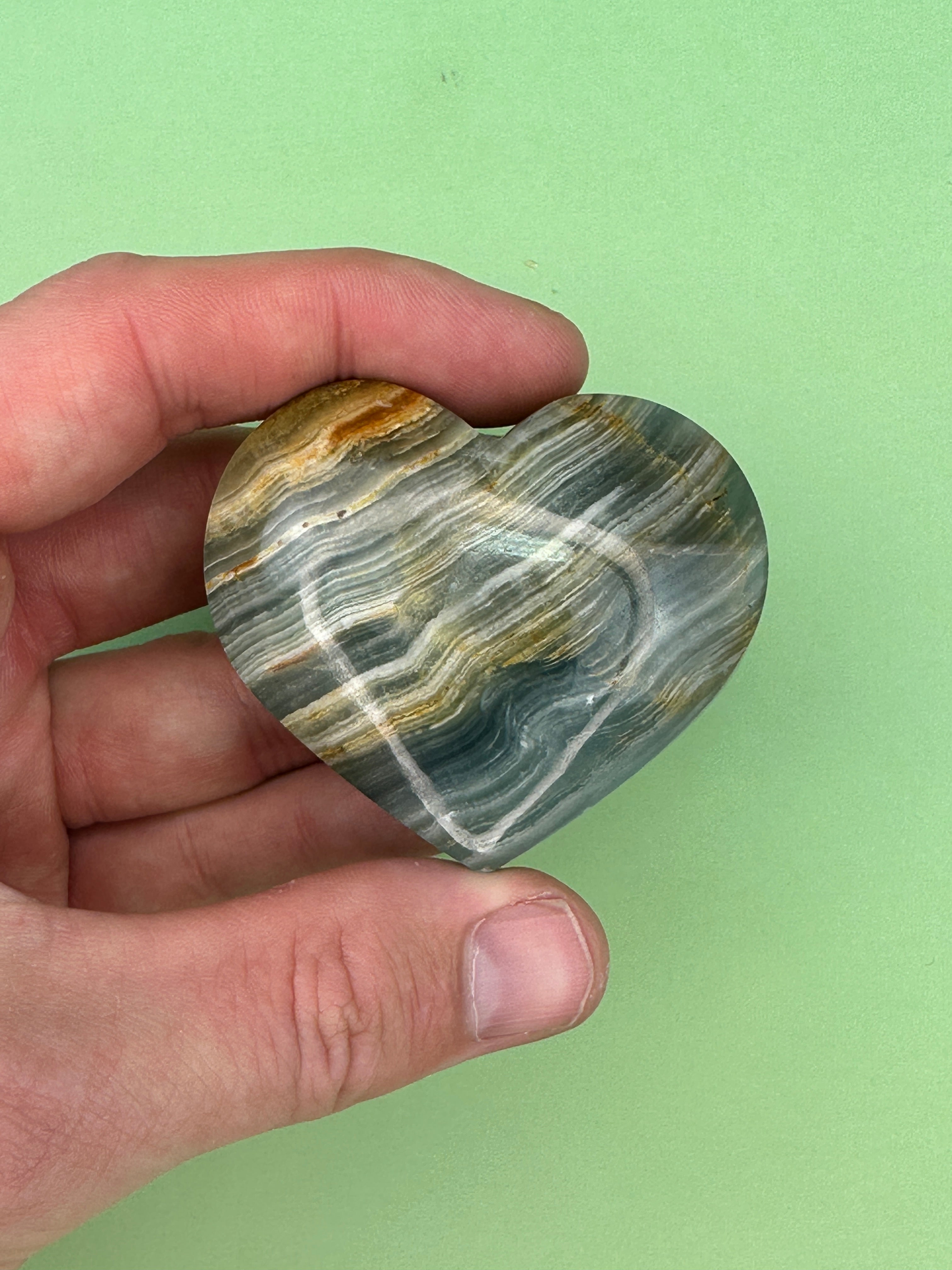 Caribbean calcite - Large heart