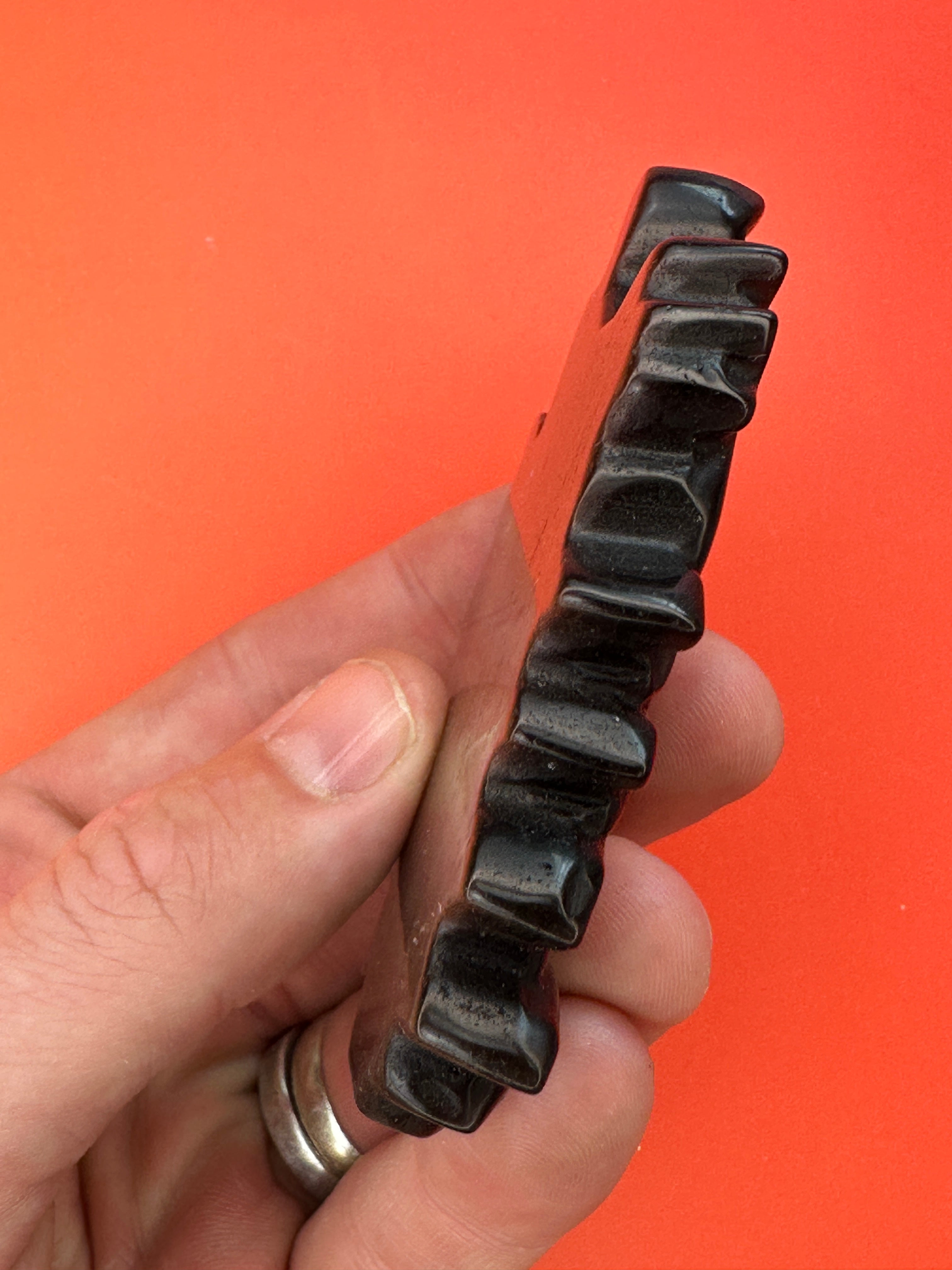Silver sheen obsidian - Medusa head