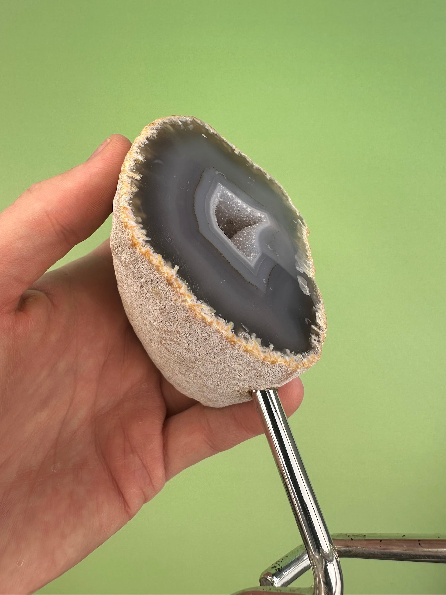 Agate - On stand with druzy