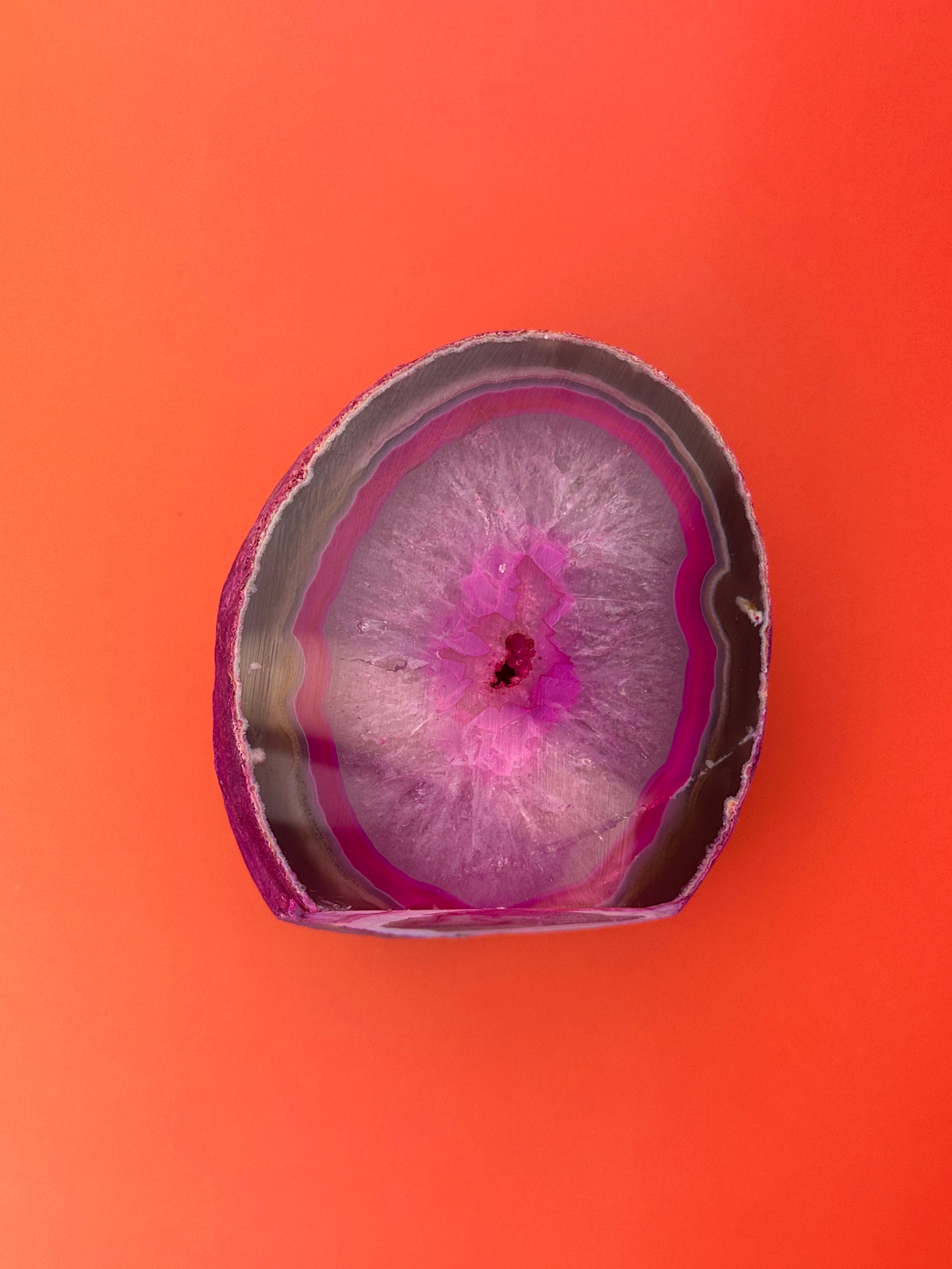 Pink Agate - Rough, polished slab