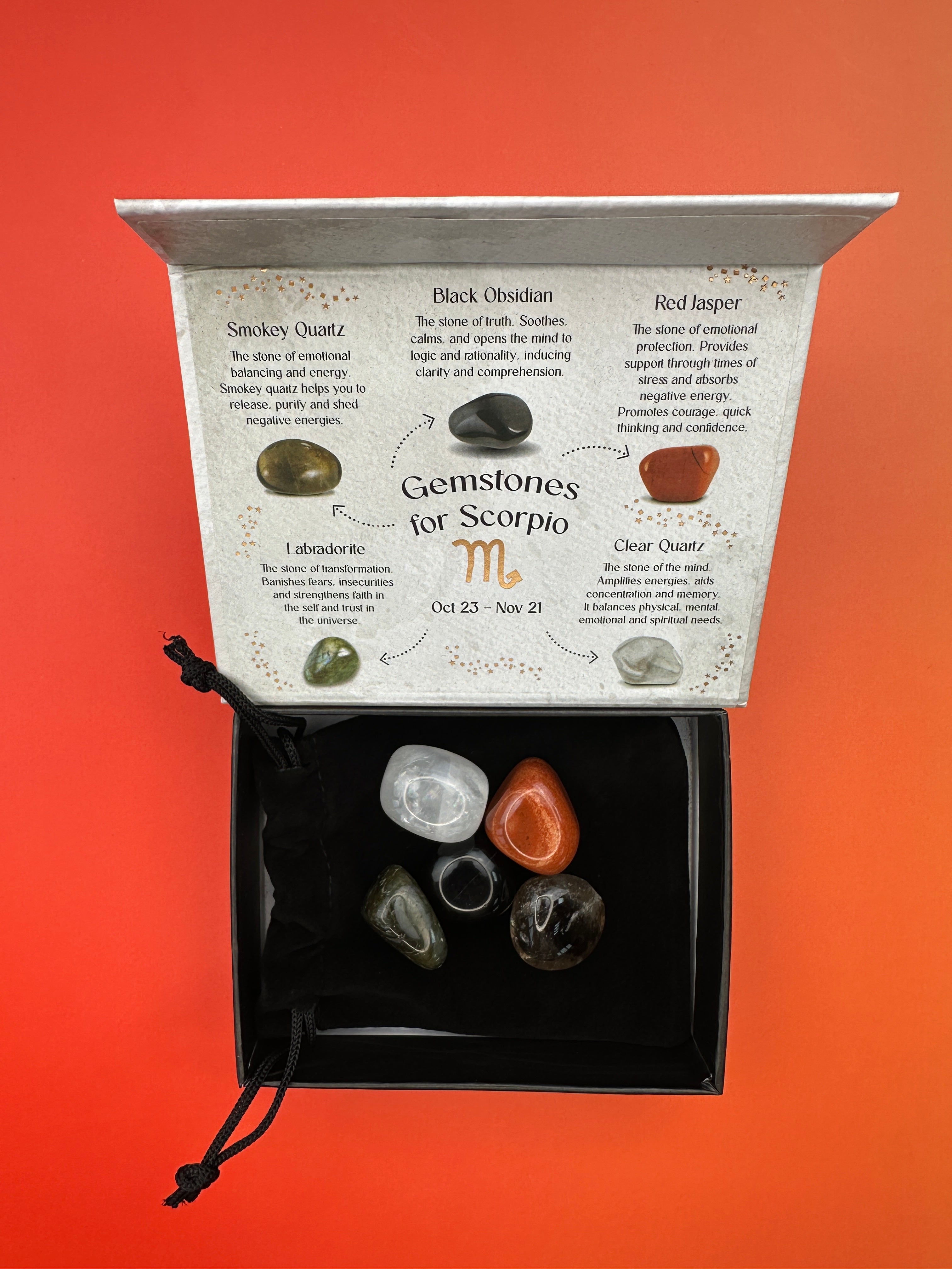 Scorpio crystal tumblestone gift set - Bundle