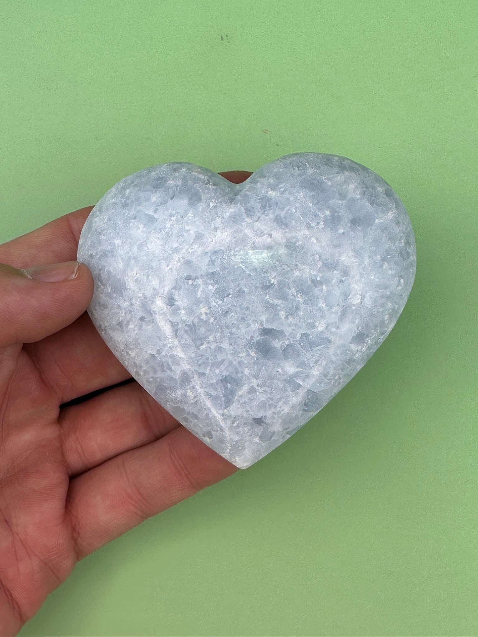 Blue calcite - XL heart