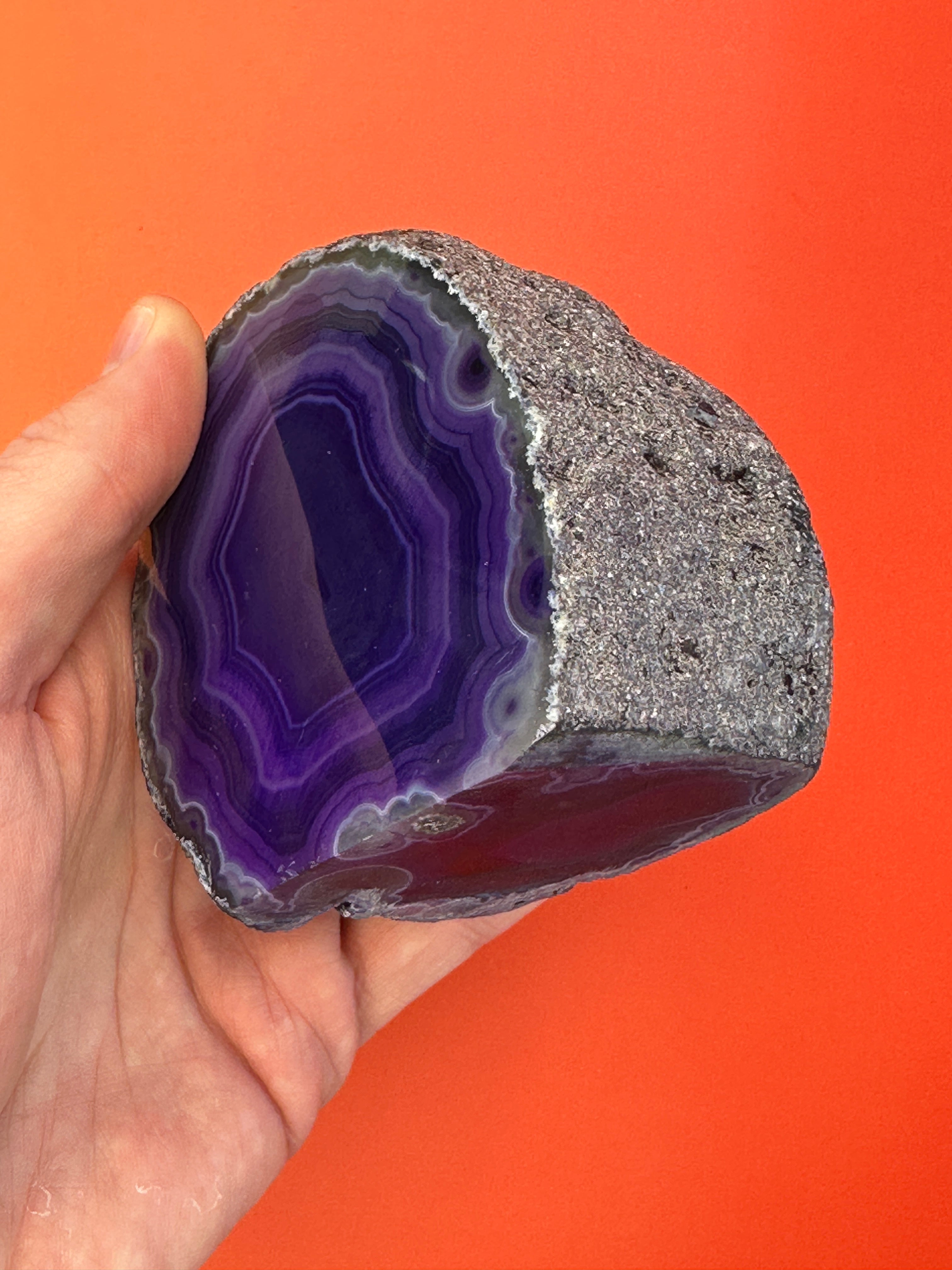 Purple Agate - Rough, polished slab