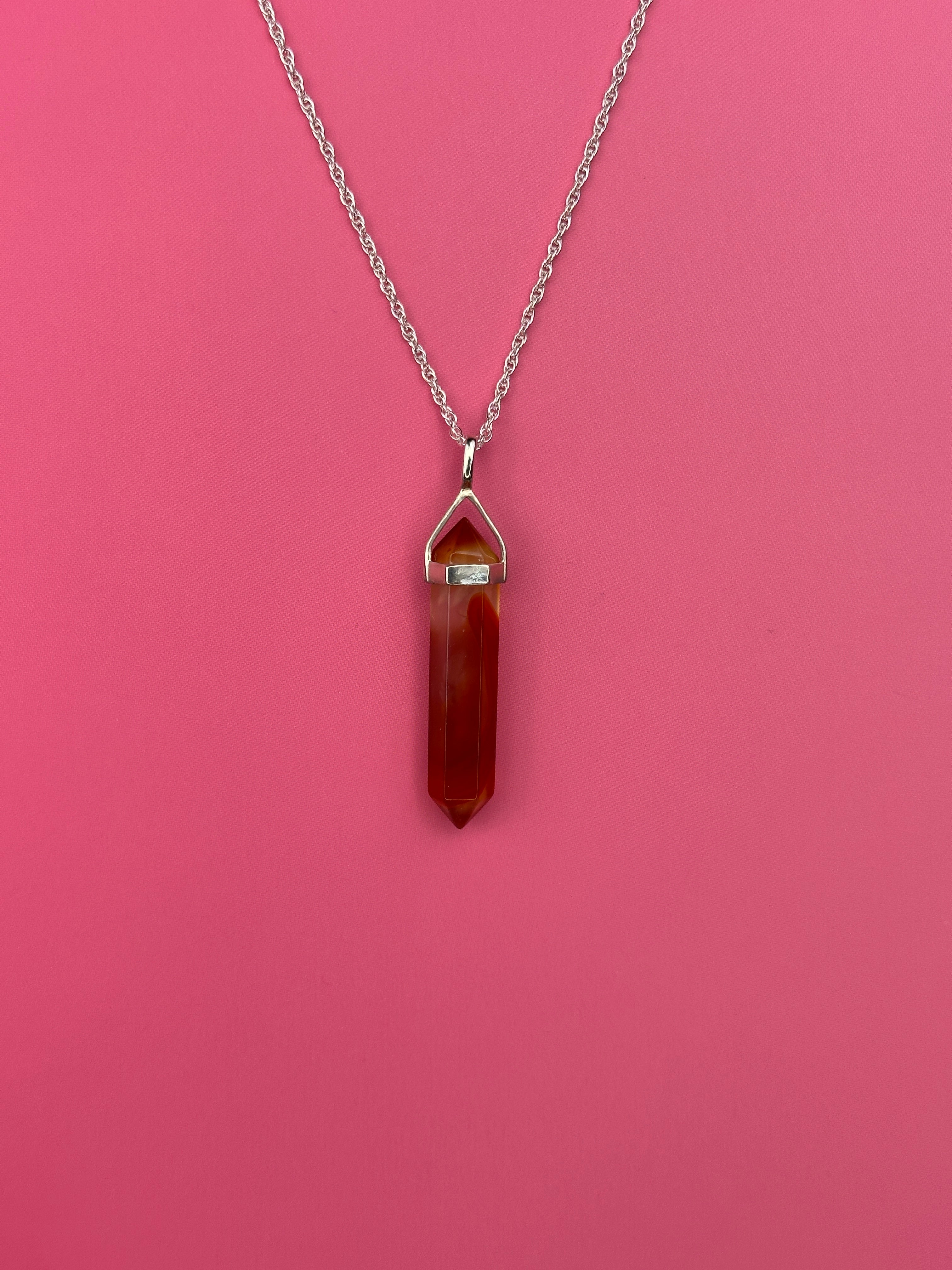 Take action pendant - Carnelian (sterling silver)