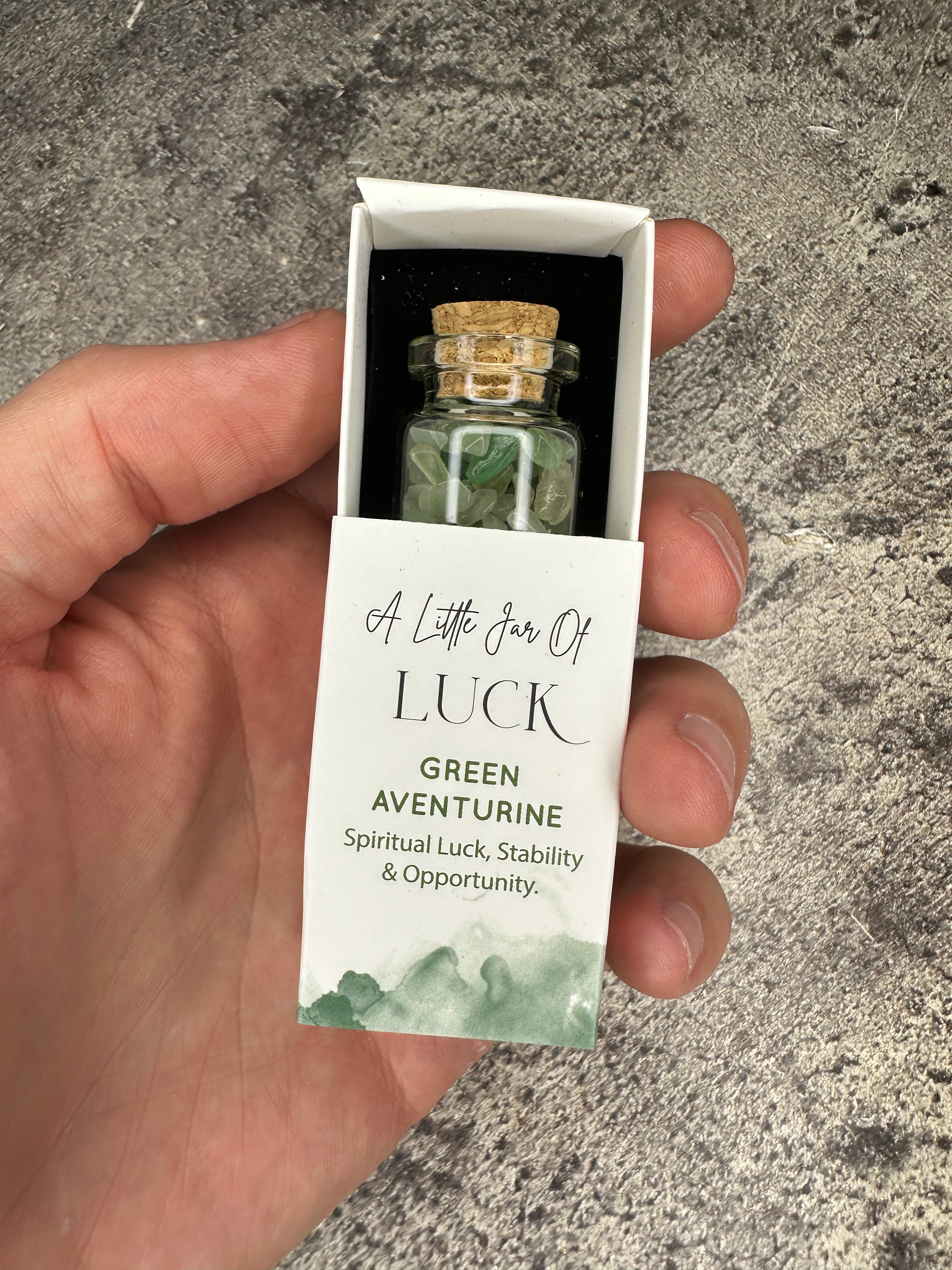 Green aventurine - Jar of luck crystal chips