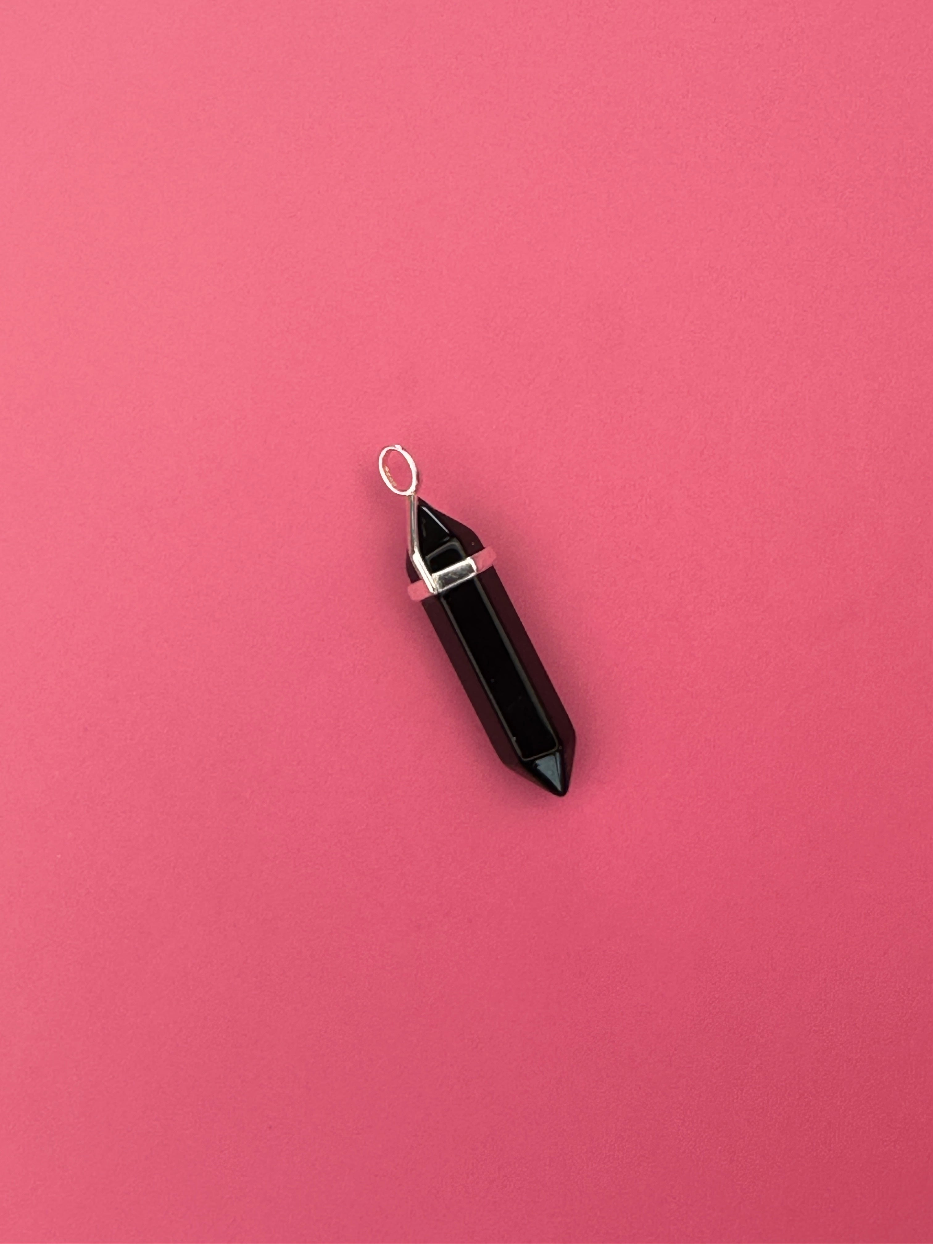Protection pendant - Black obsidian (sterling silver)