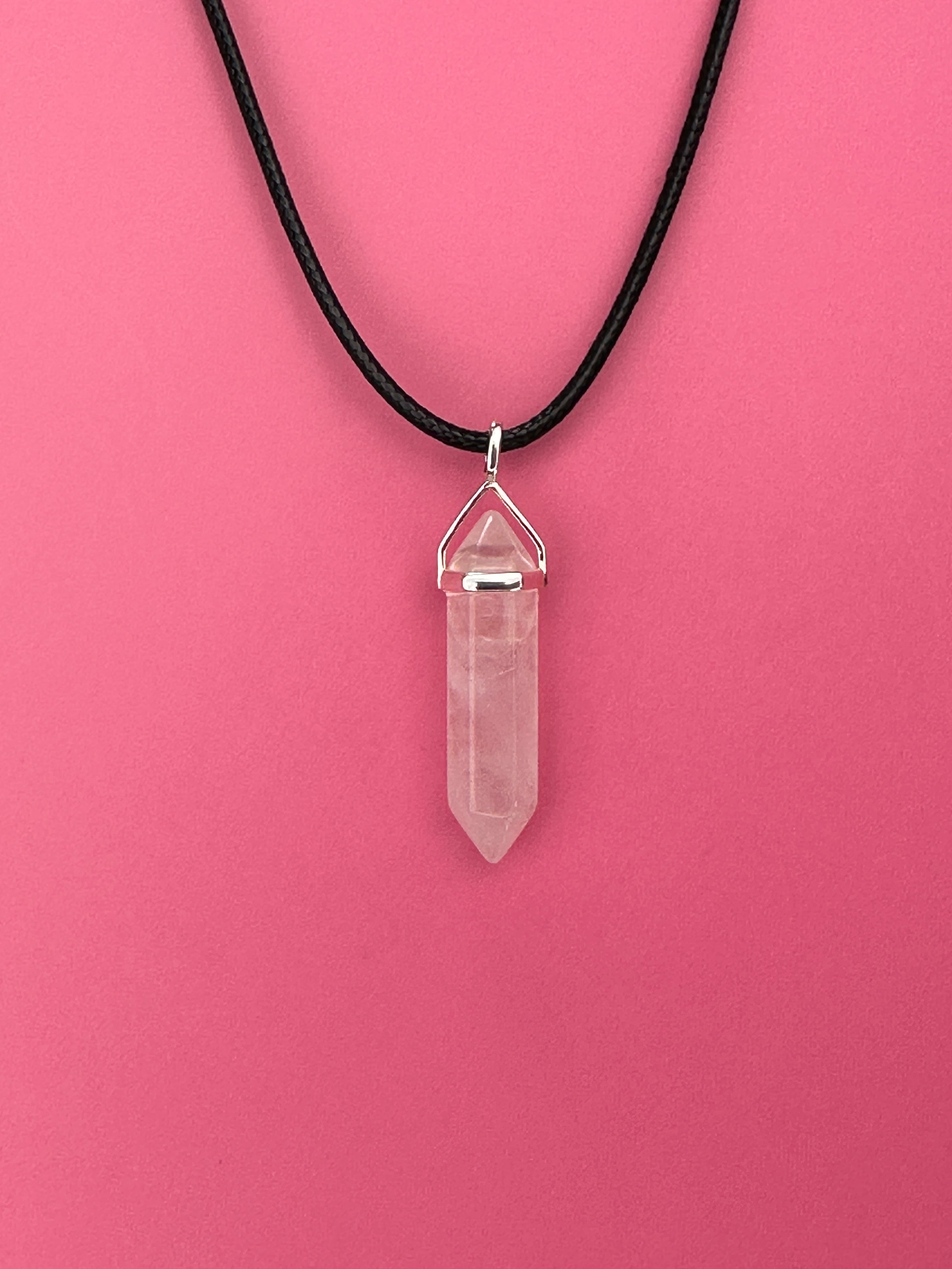 Love pendant - Rose quartz (sterling silver)