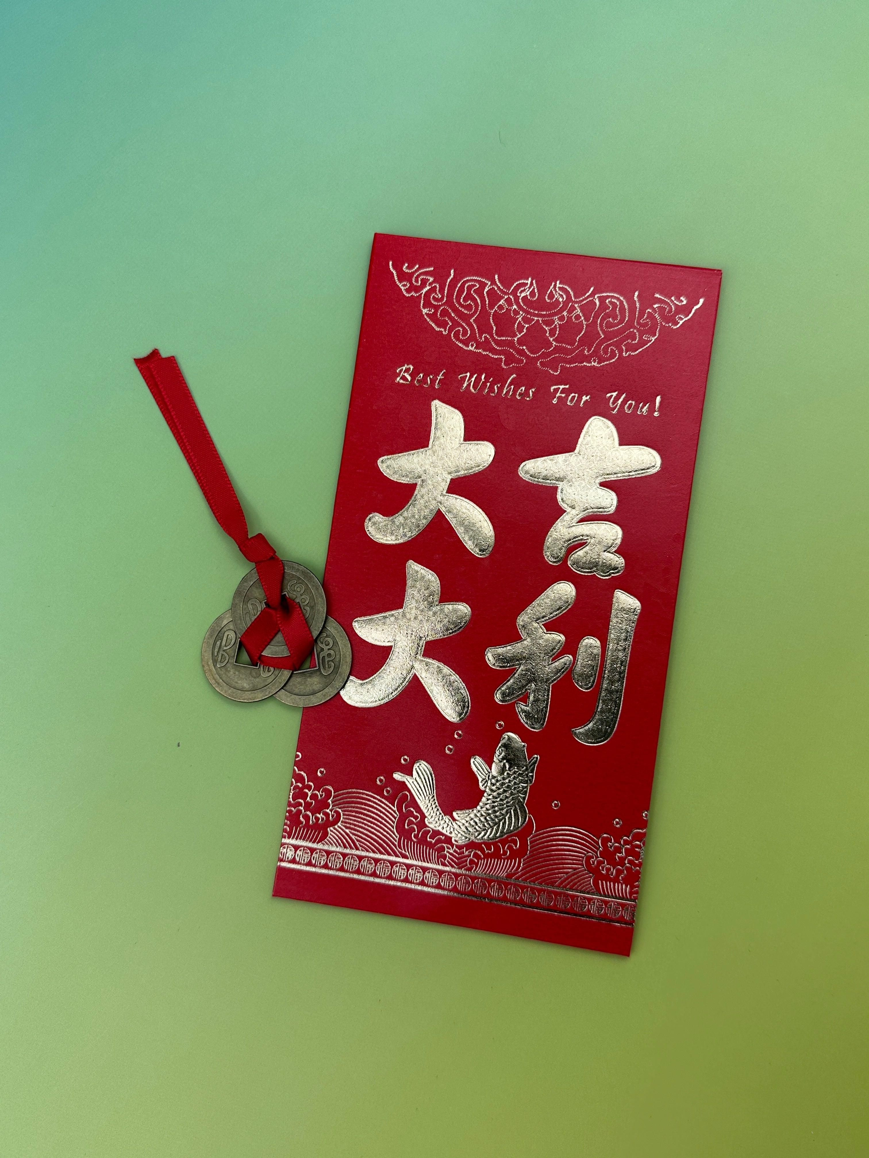 Feng shui envelope with coins
