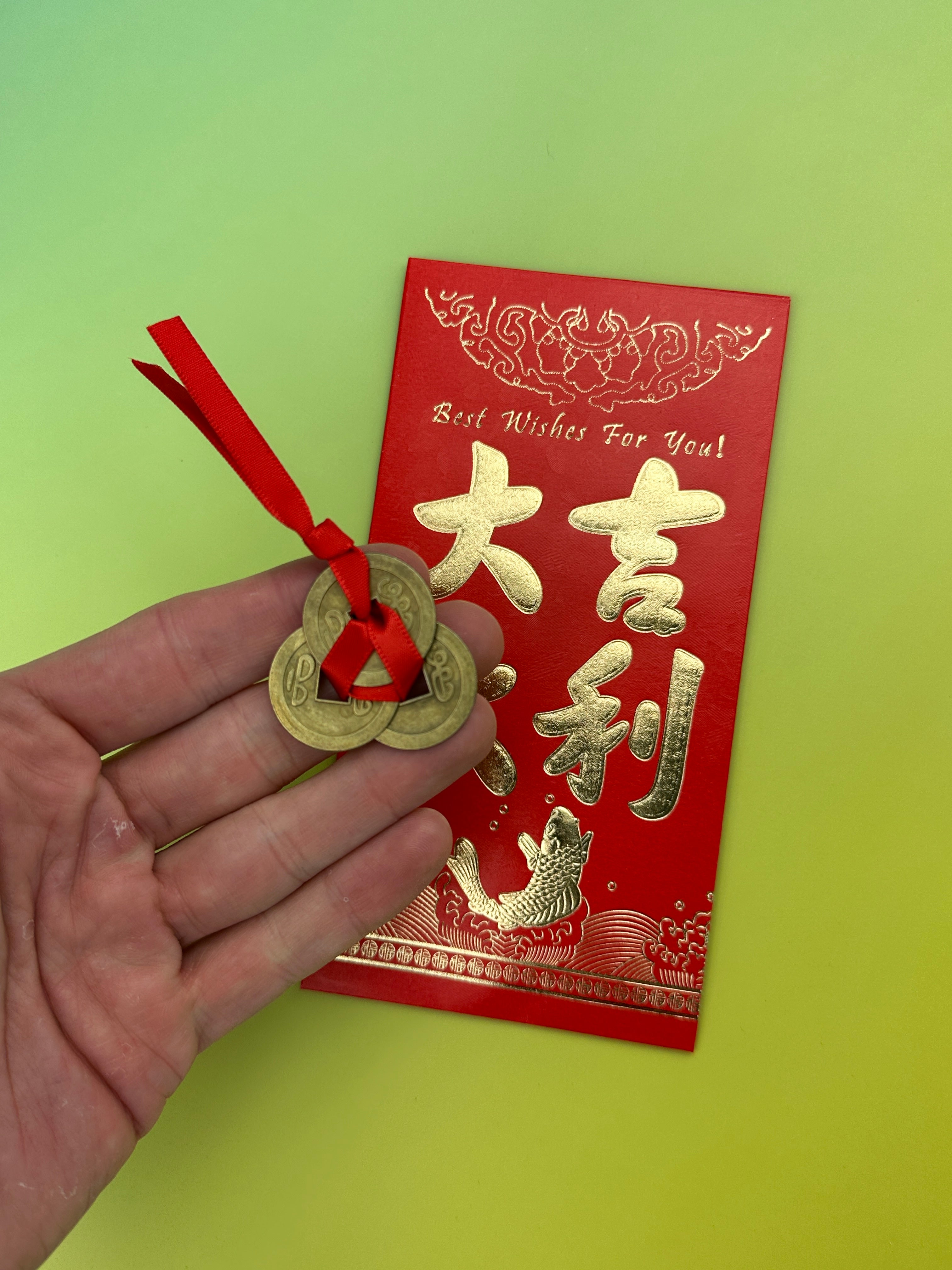 Feng shui envelope with coins