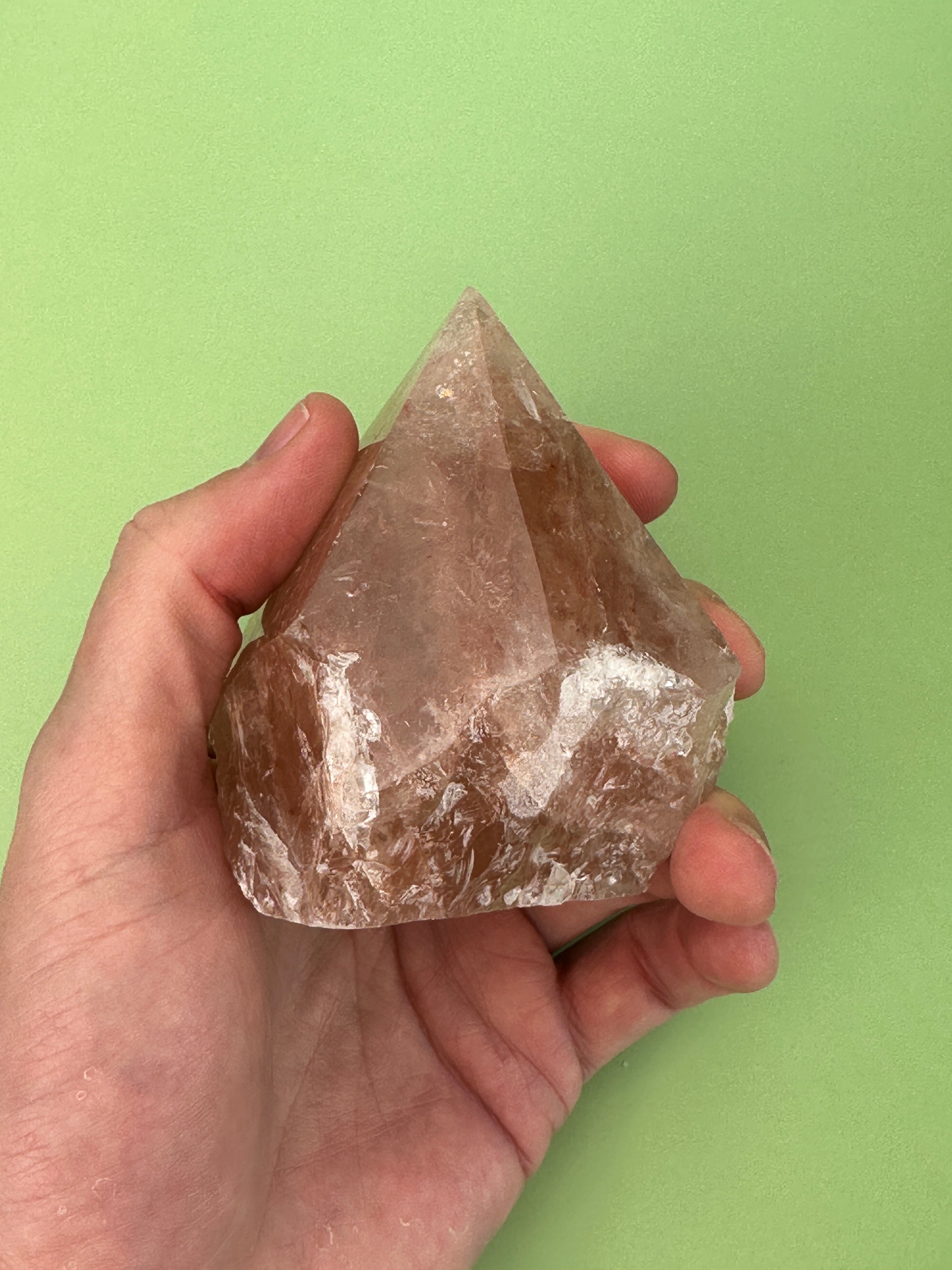 Red hematoid (Fire quartz) - Rough cut point