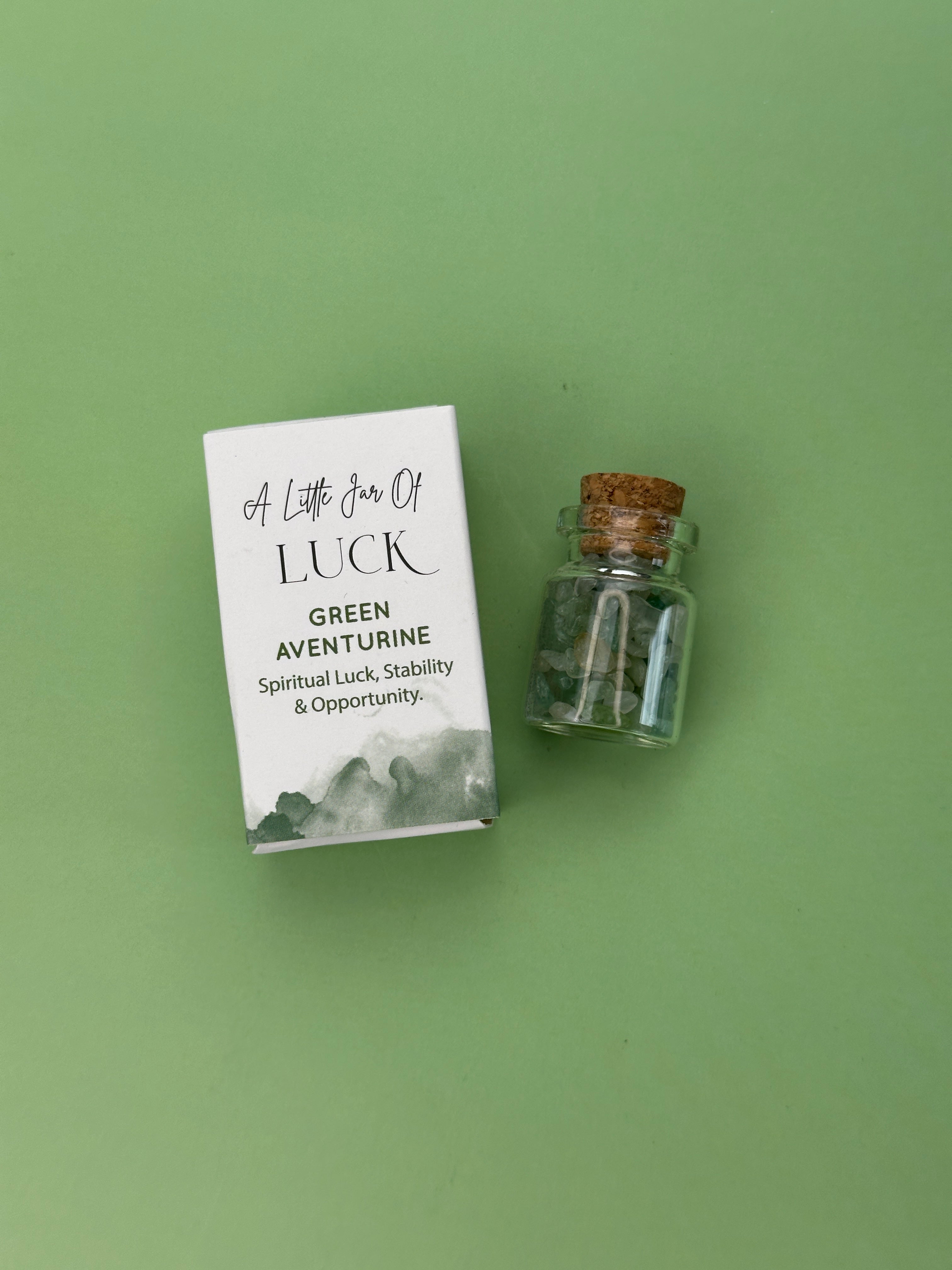 Green aventurine - Jar of luck crystal chips
