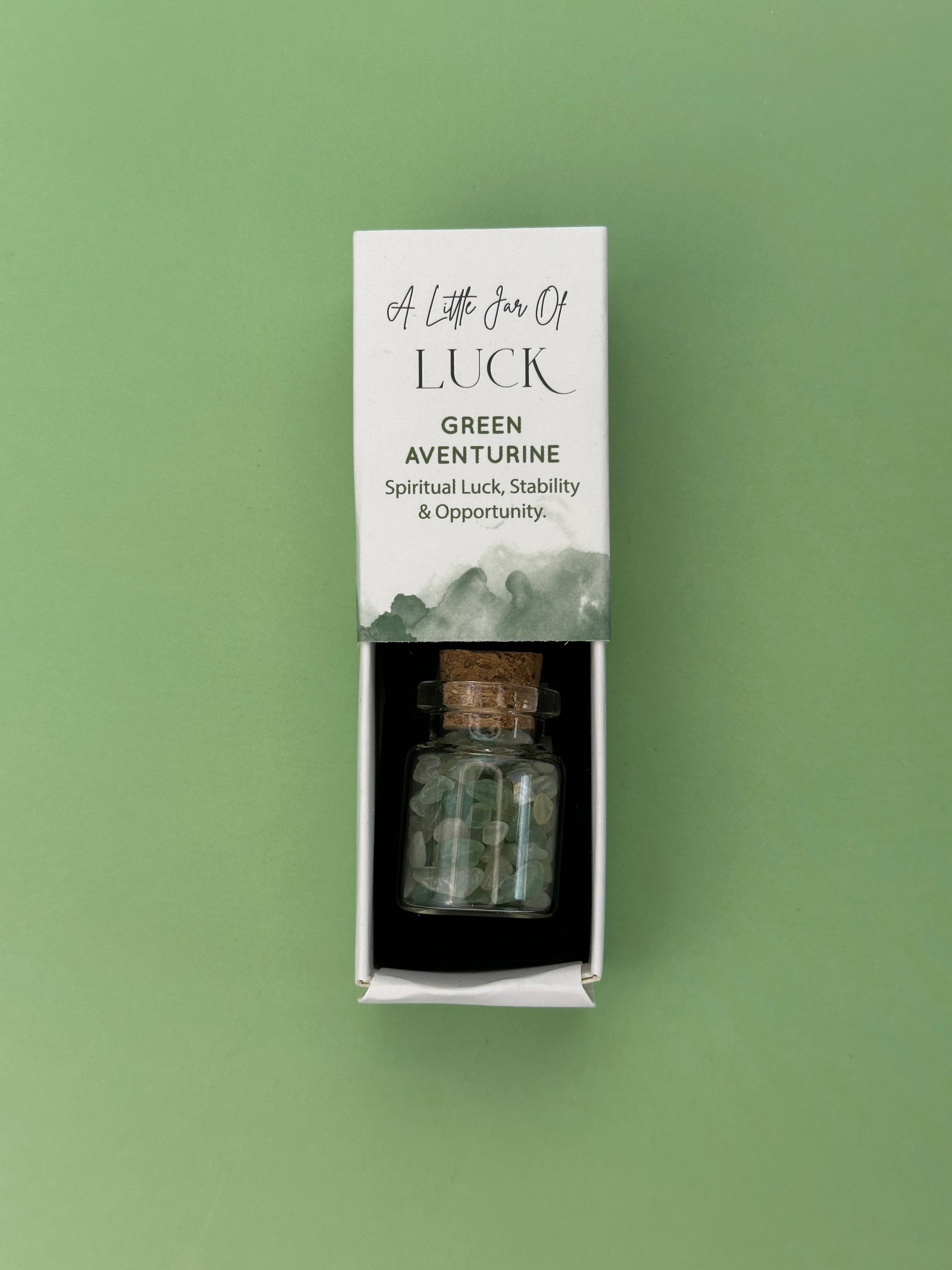 Green aventurine - Jar of luck crystal chips