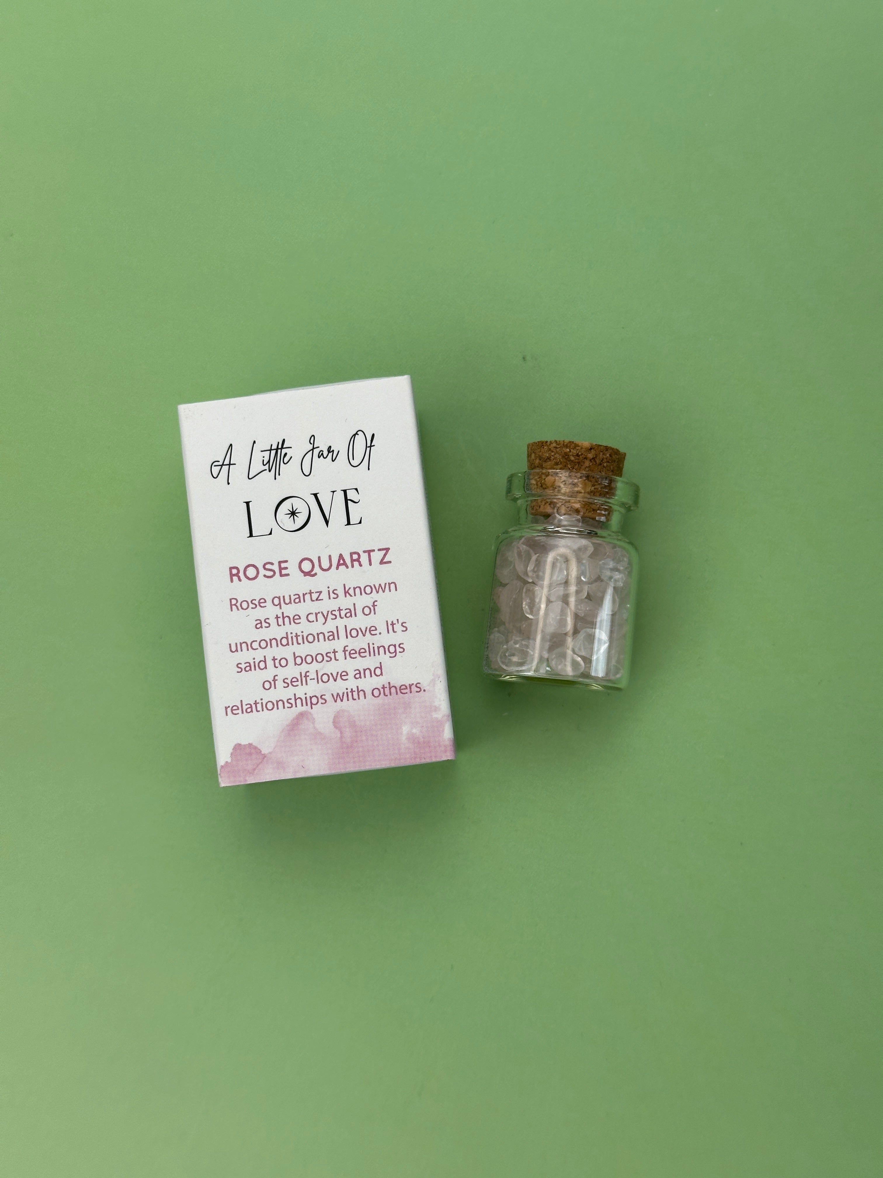 Rose quartz - Jar of love crystal chips