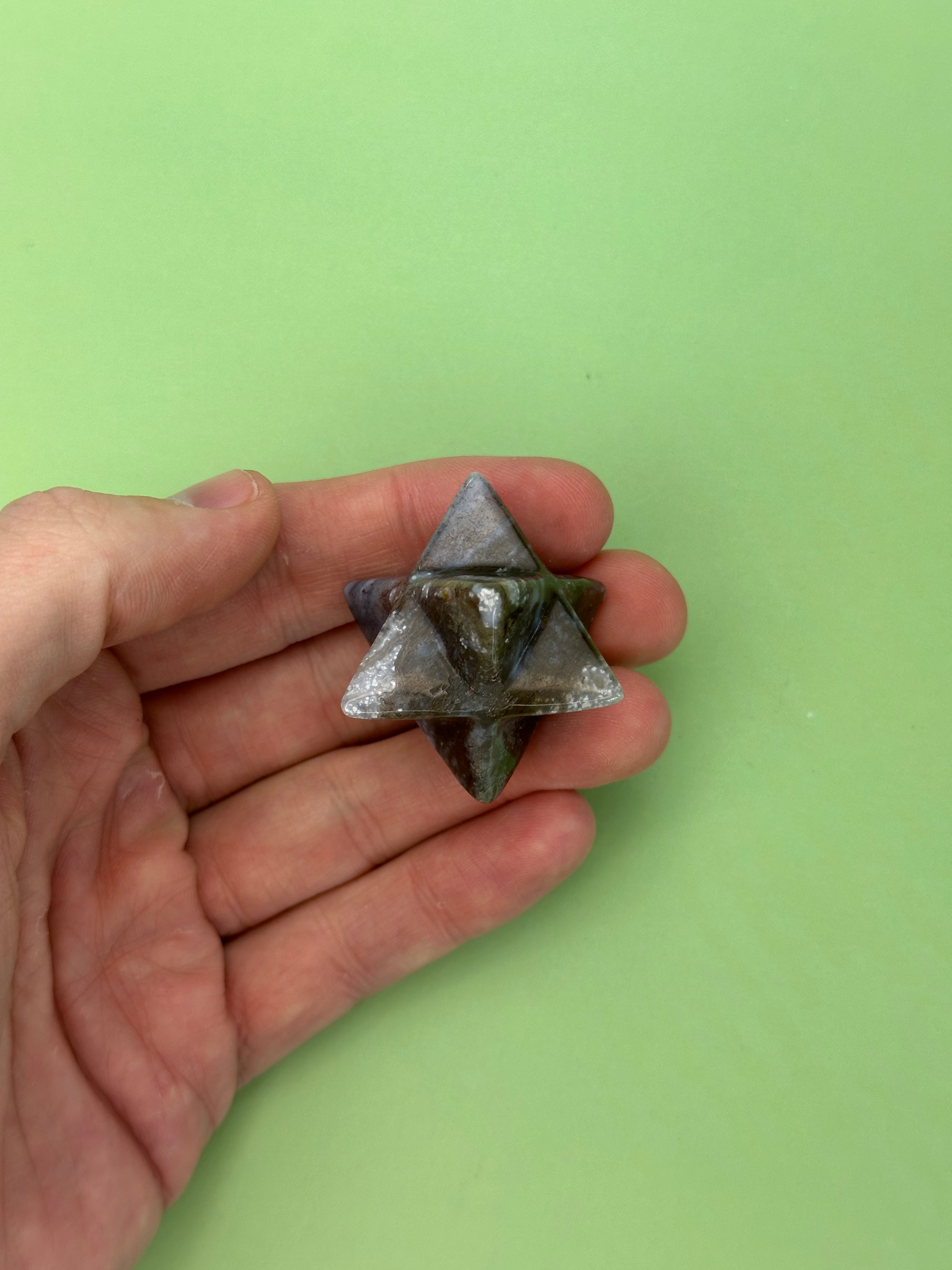 Moss agate - Merkaba