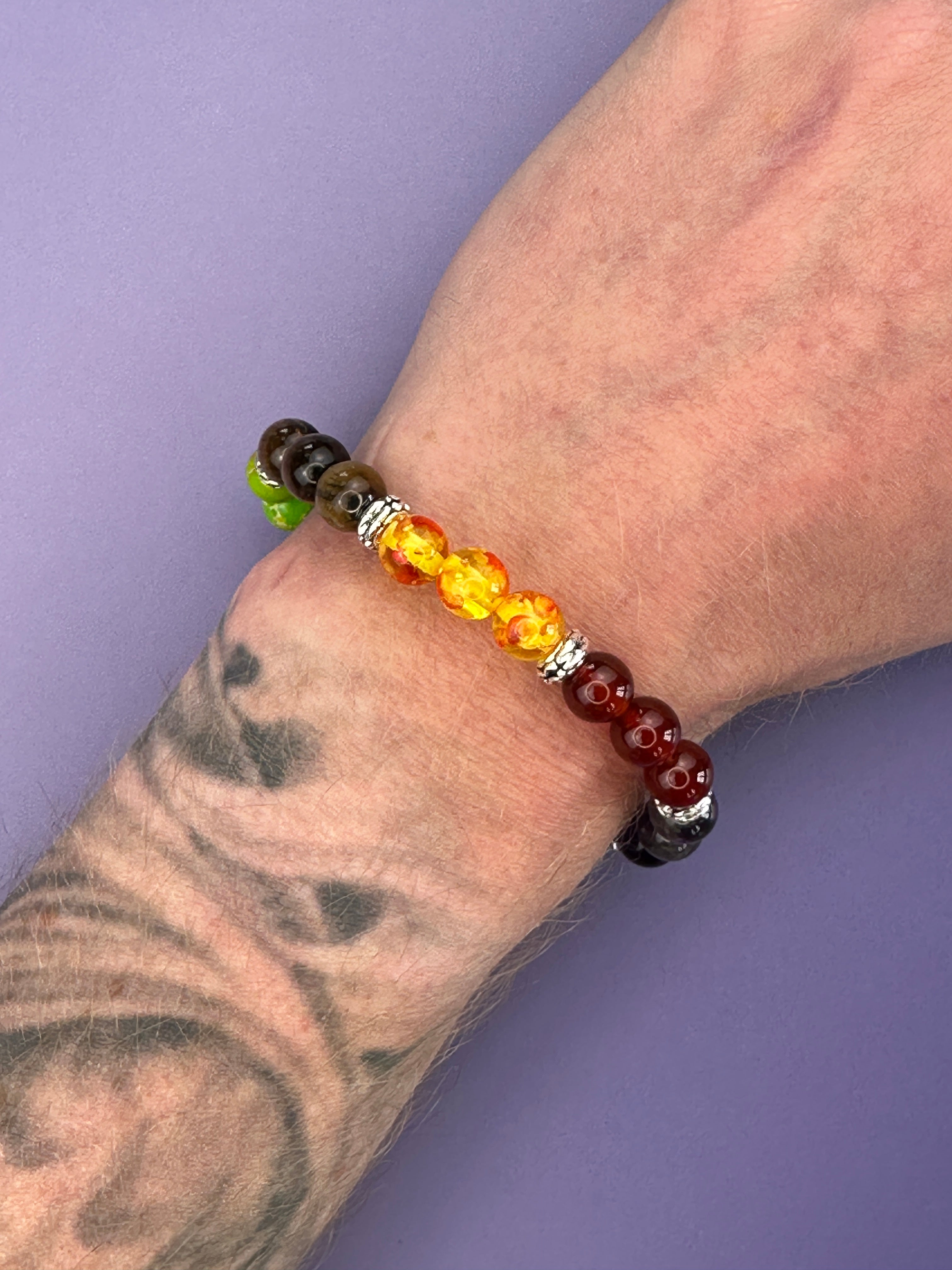 Chakra mixed bead bracelet (with dividers)
