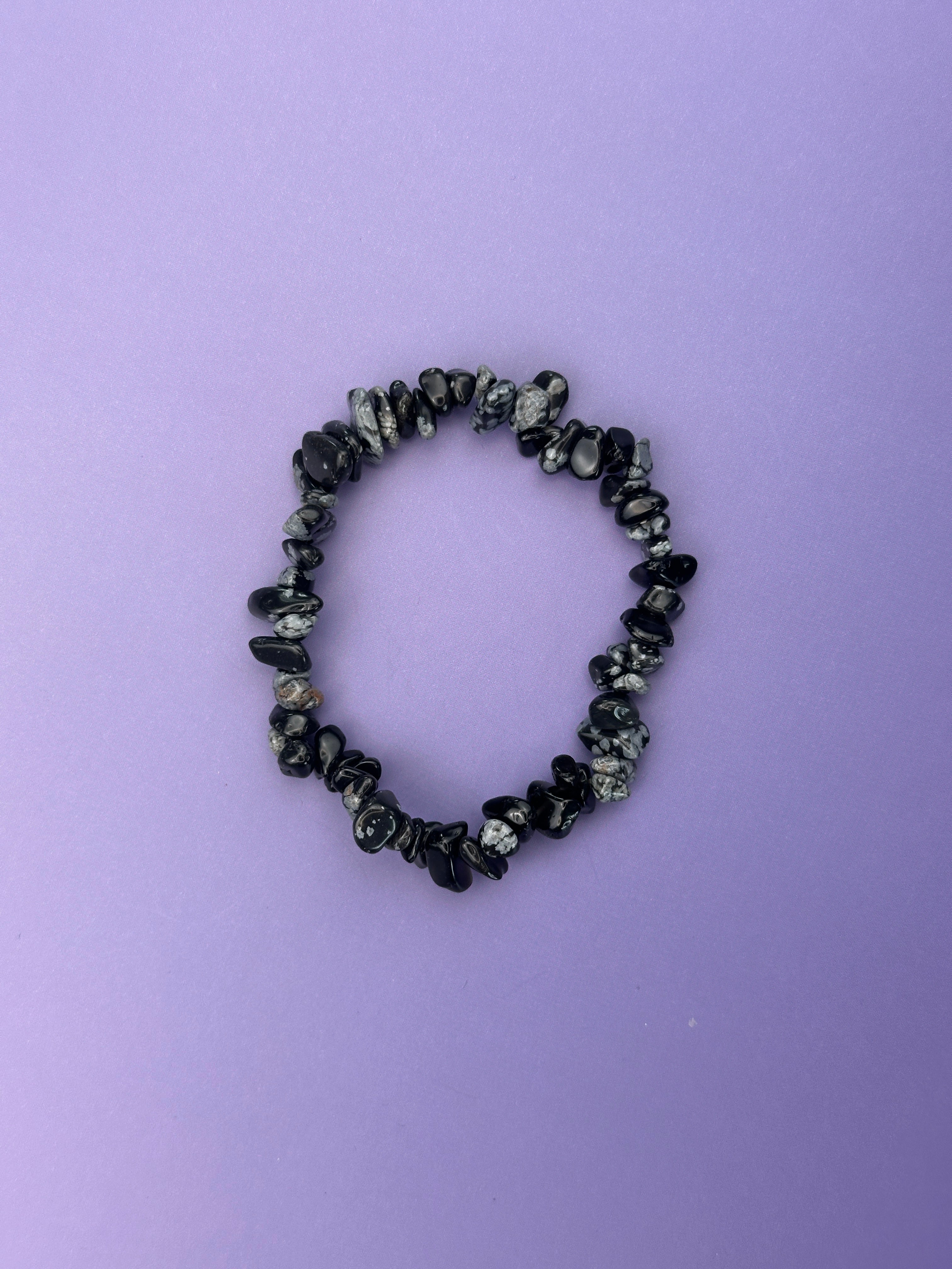 Snowflake obsidian - Crystal chip bracelet
