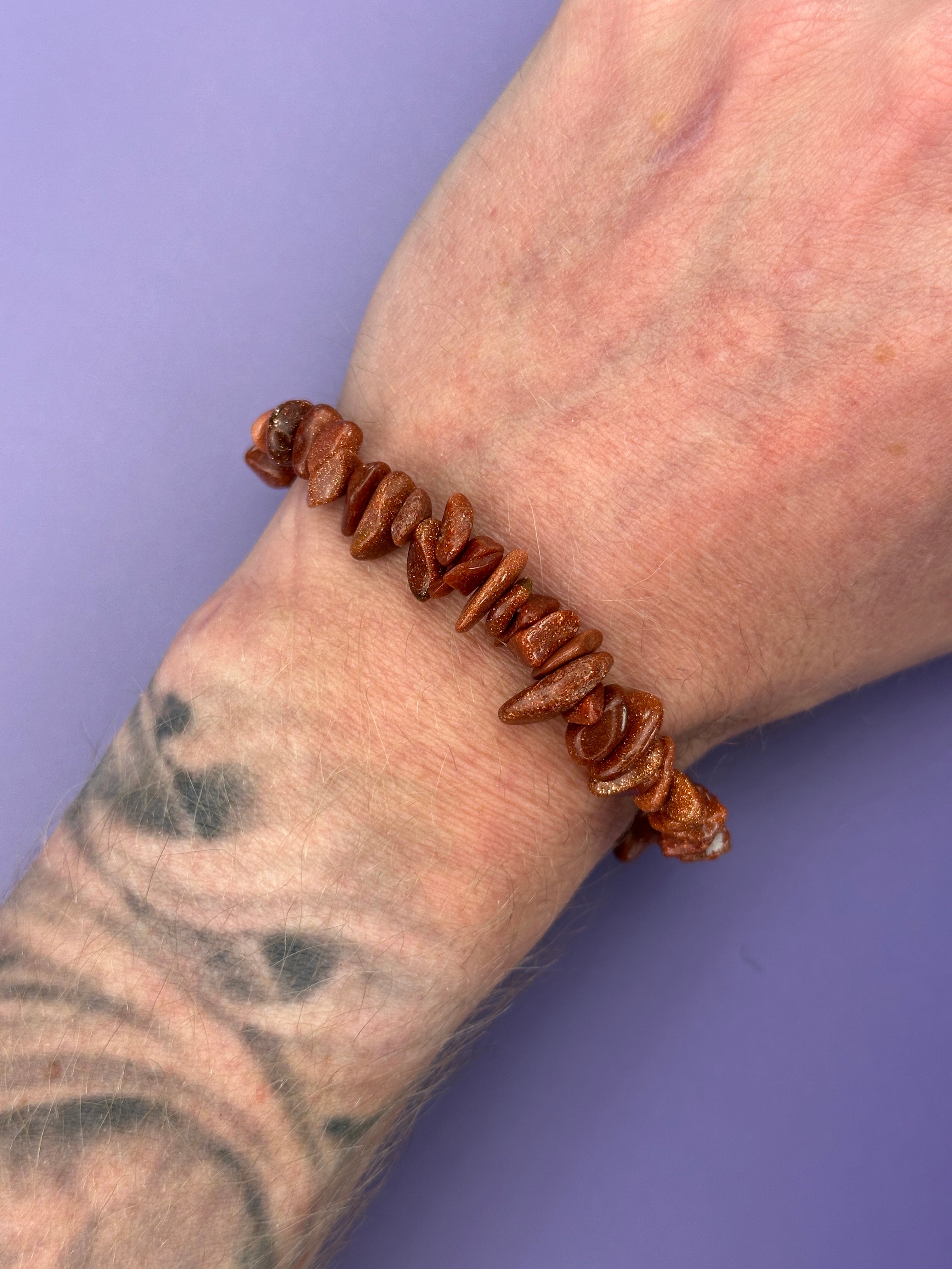 Goldstone - Crystal chip bracelet
