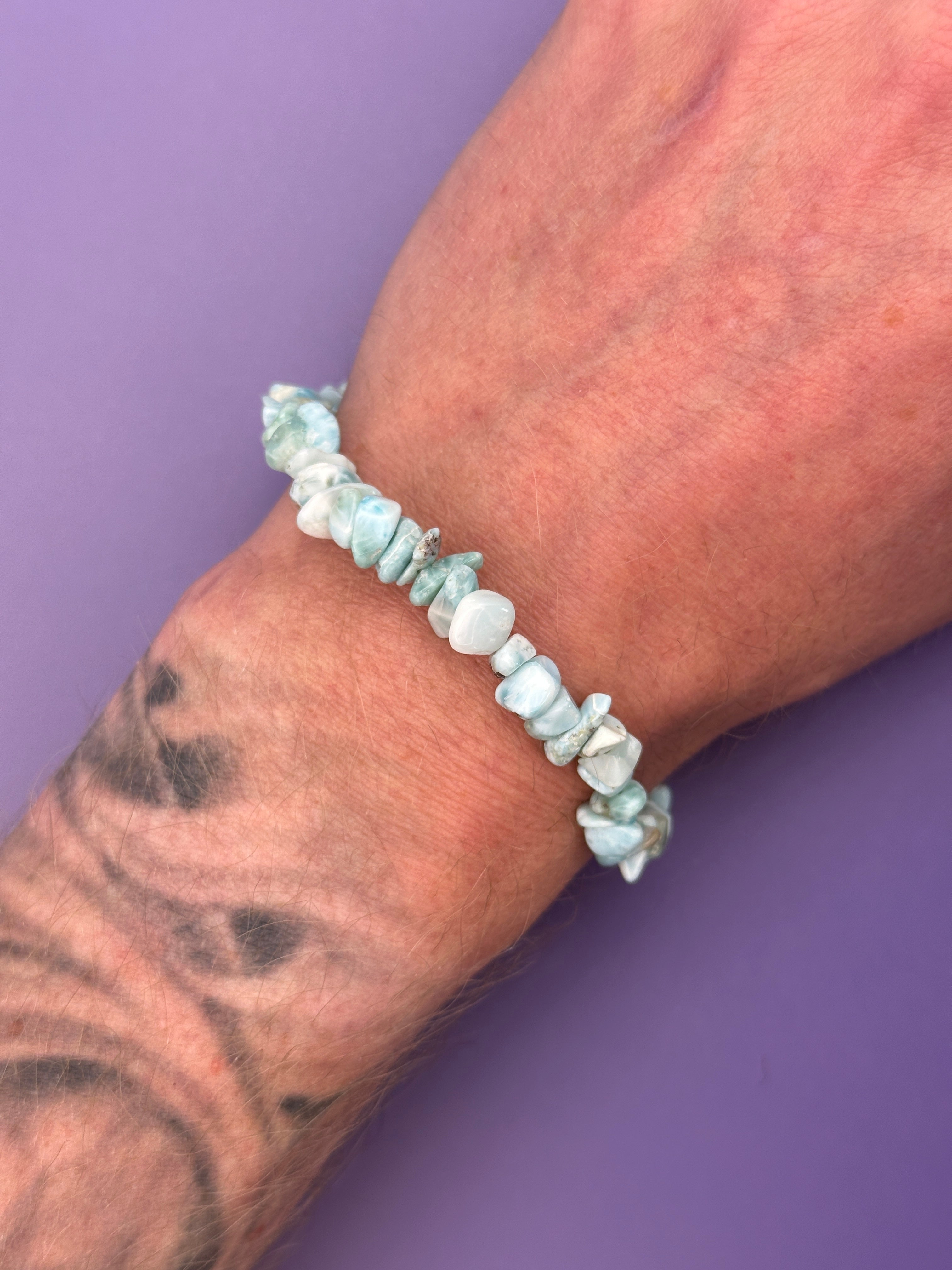 Larimar - Crystal chip bracelet