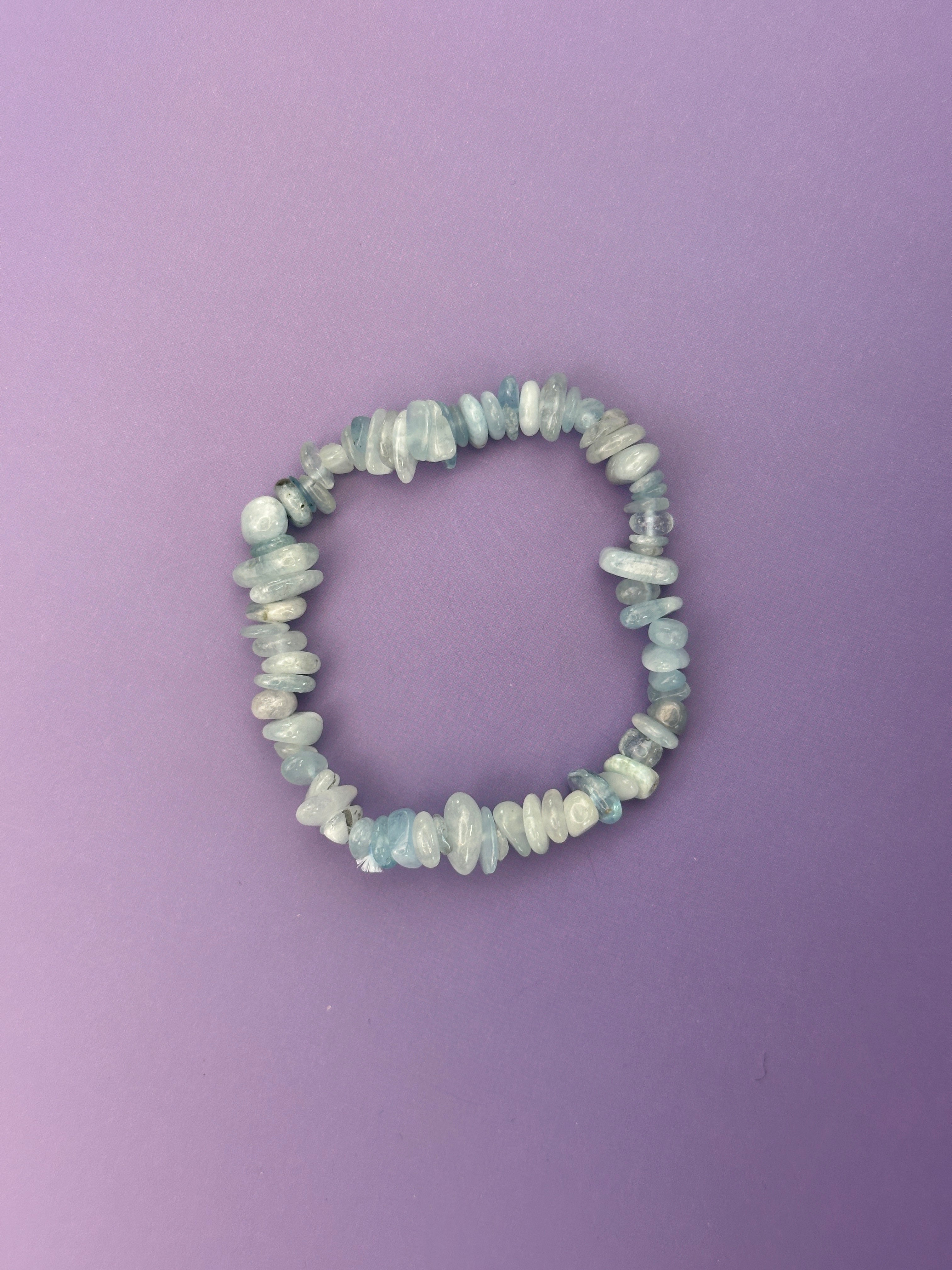Aquamarine - Crystal chip bracelet
