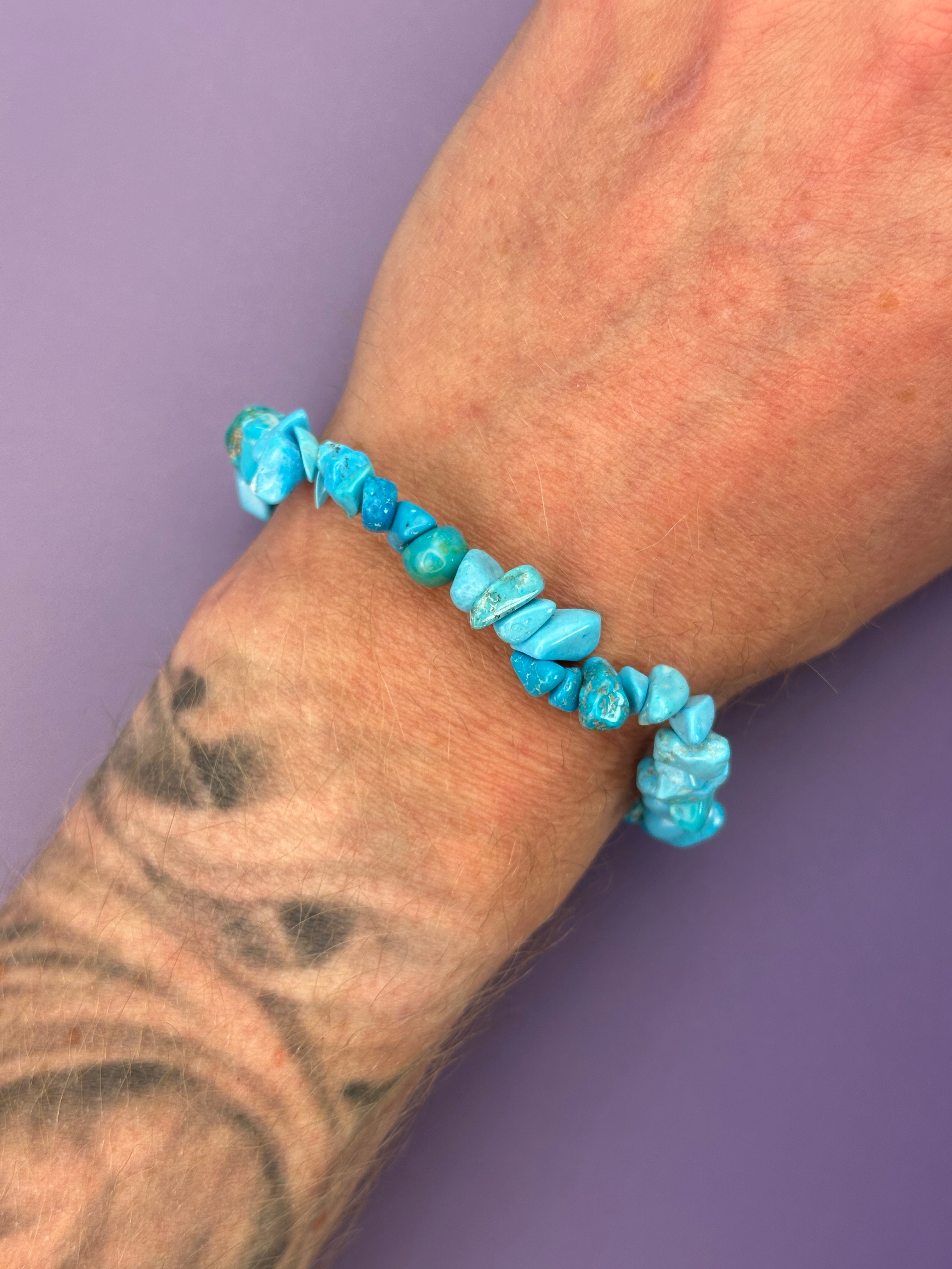 Chrysocolla howlite - Crystal chip bracelet