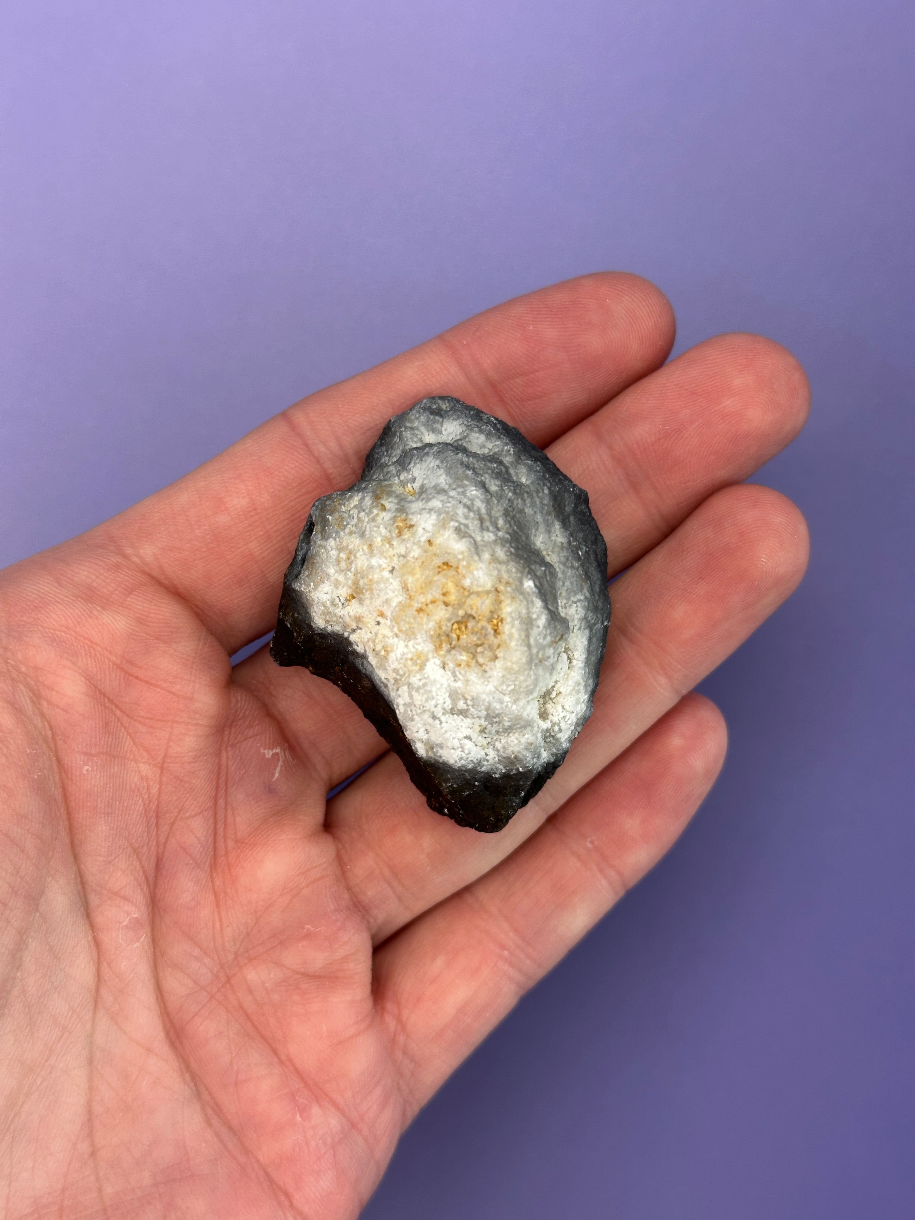 Gold aura quartz - Half geode