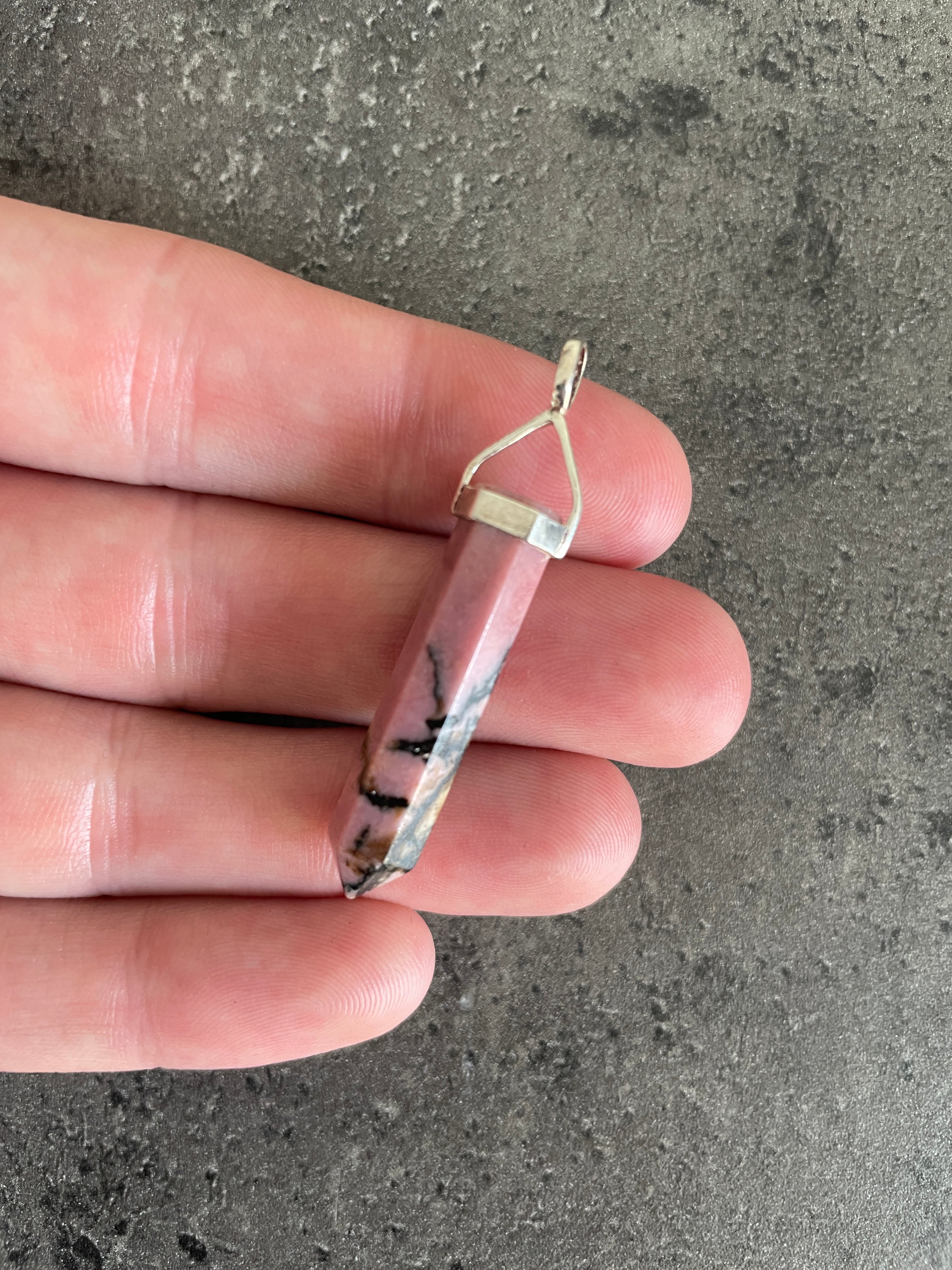 Relationships pendant - Rhodonite (sterling silver)