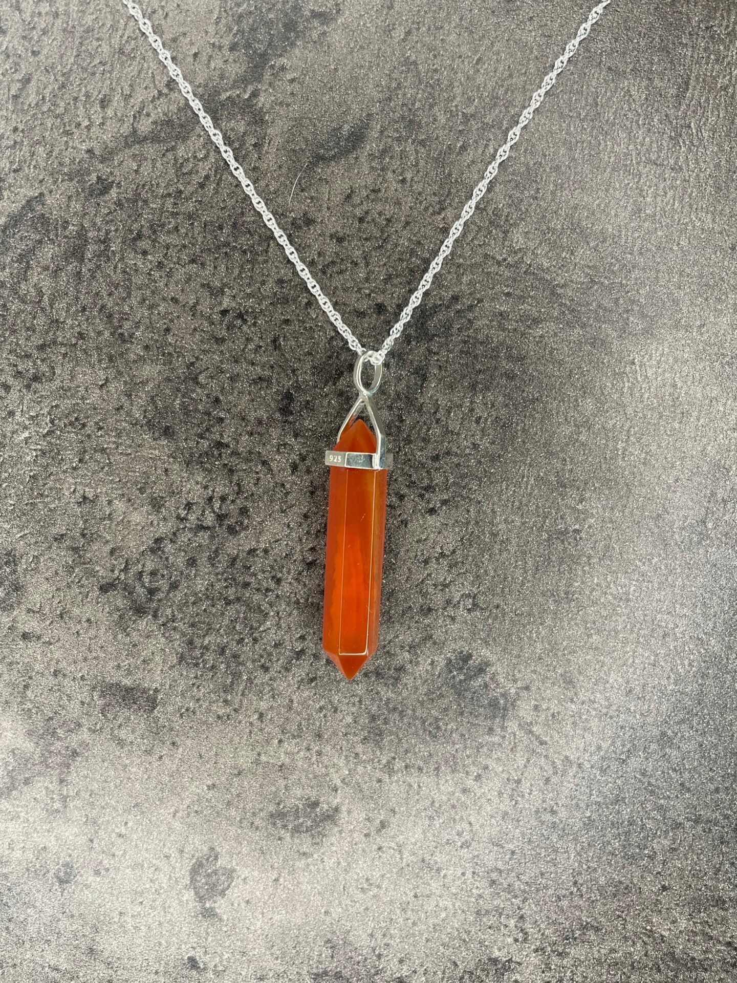 Take action pendant - Carnelian (sterling silver)