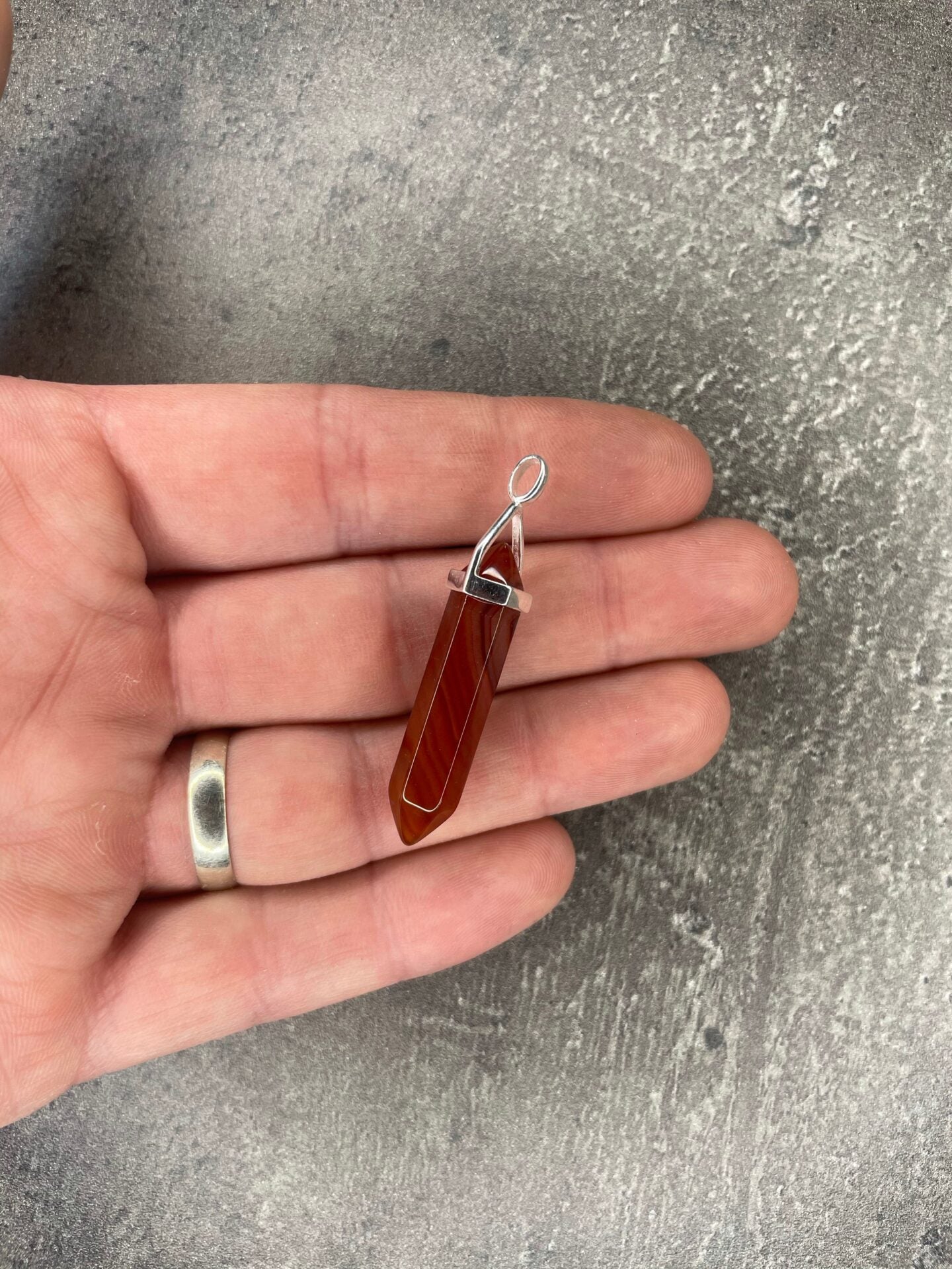 Take action pendant - Carnelian (sterling silver)