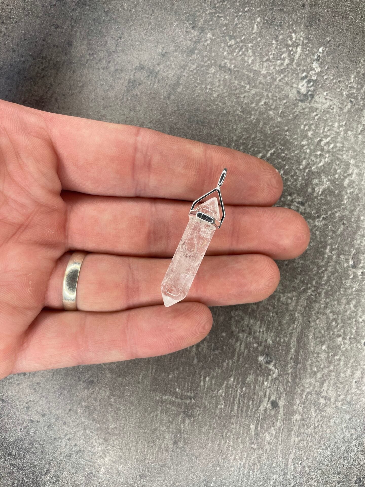 Positivity pendant - Clear quartz (sterling silver)