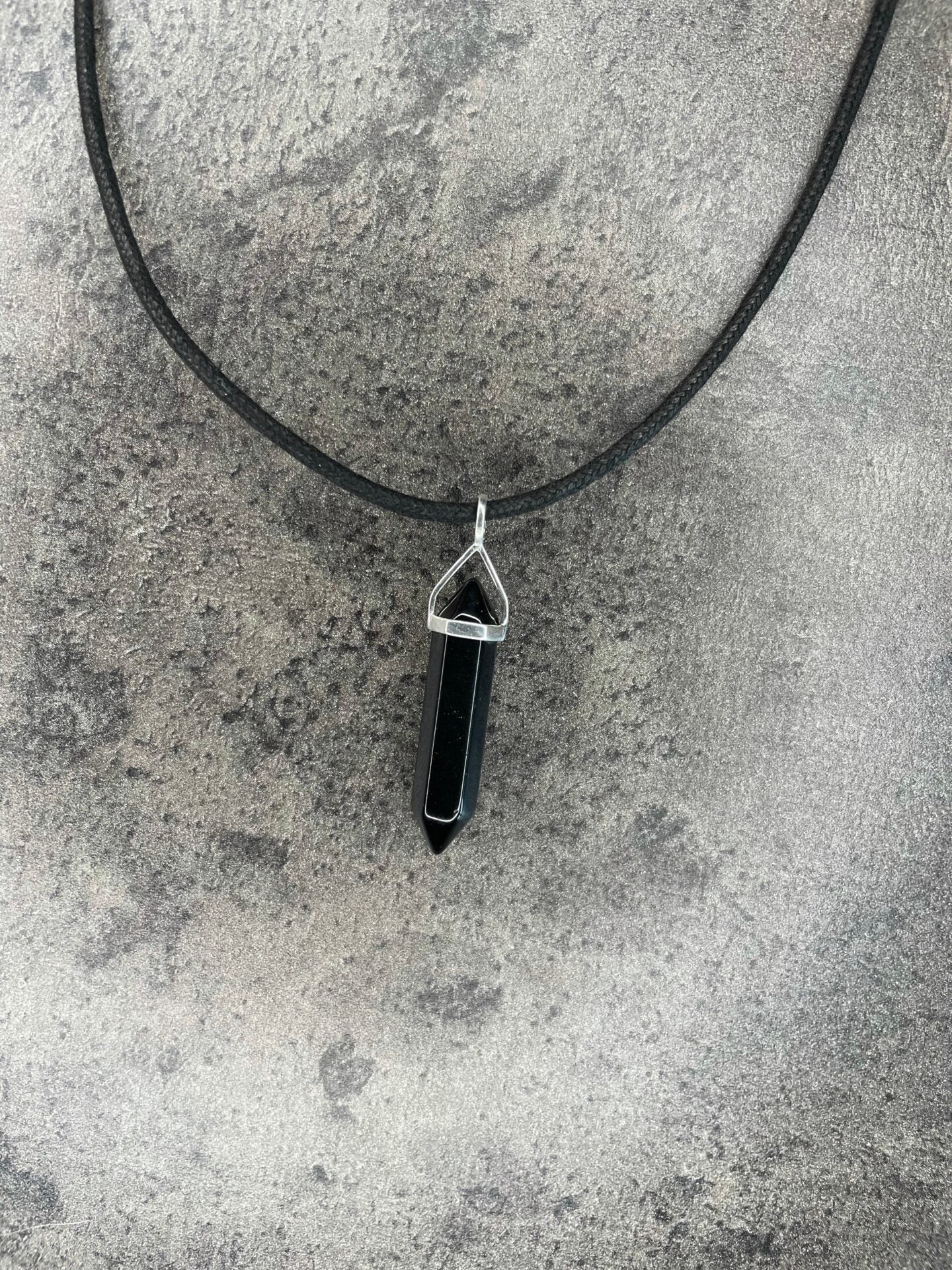 Protection pendant - Black obsidian (sterling silver)