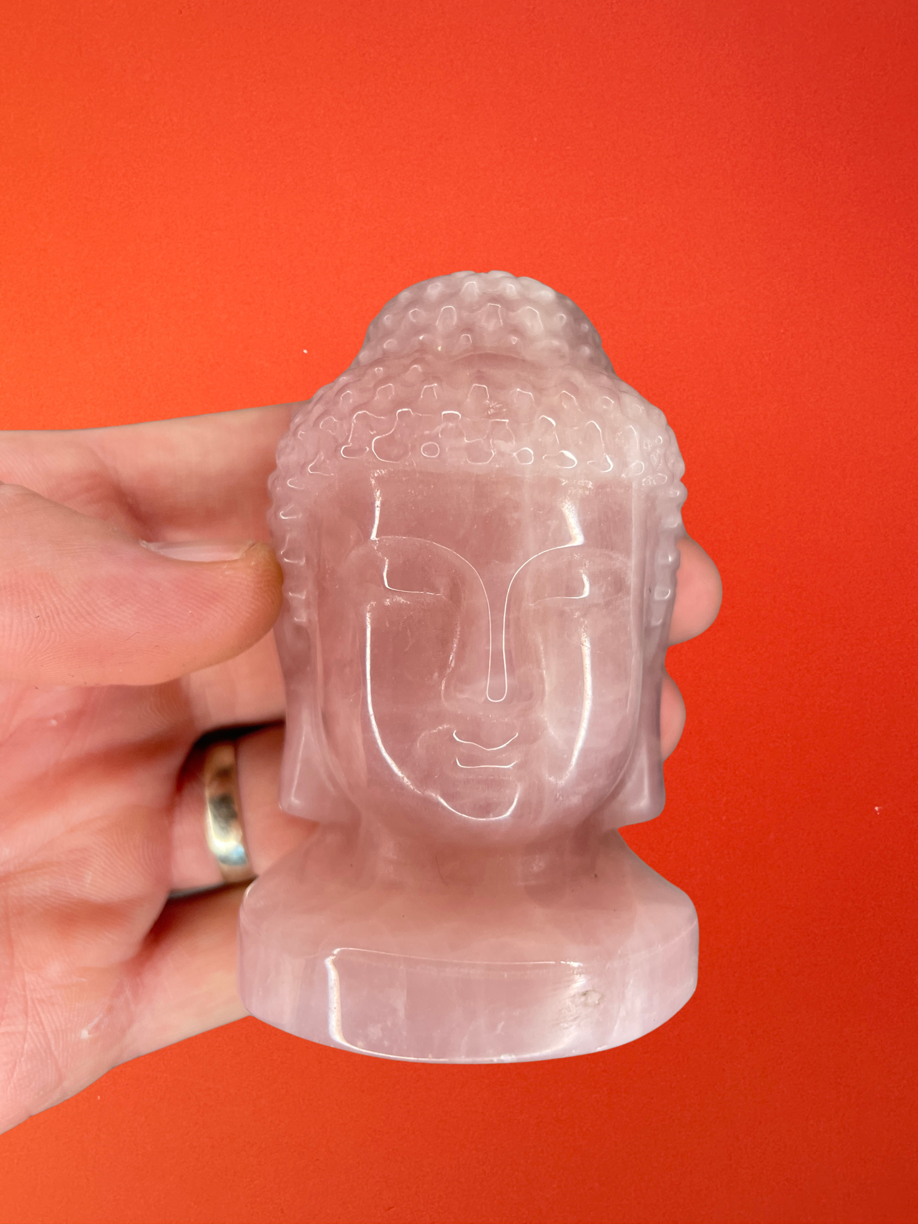 Rose quartz - Buddha head