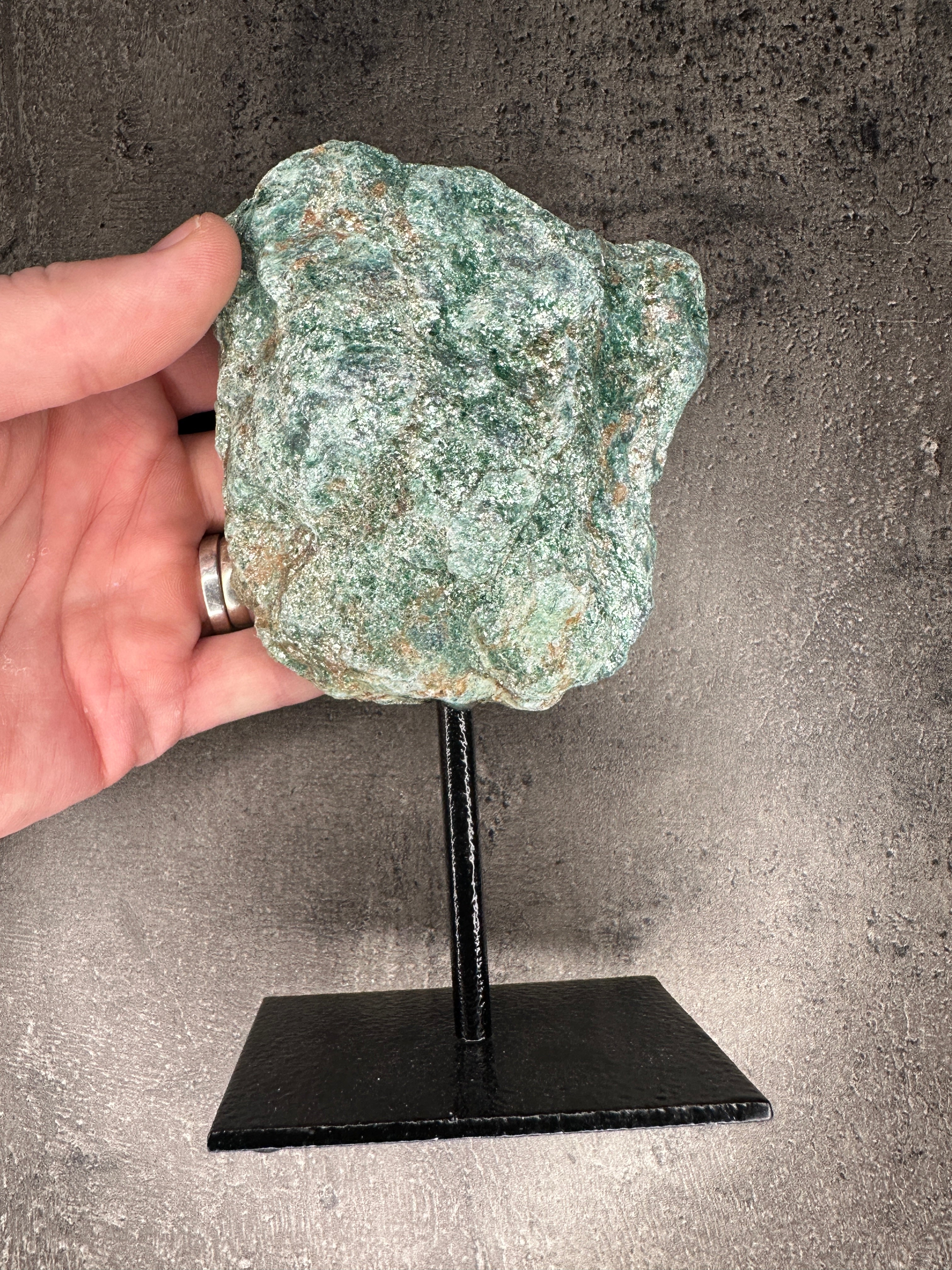 Fuchsite - Rough chunk on stand