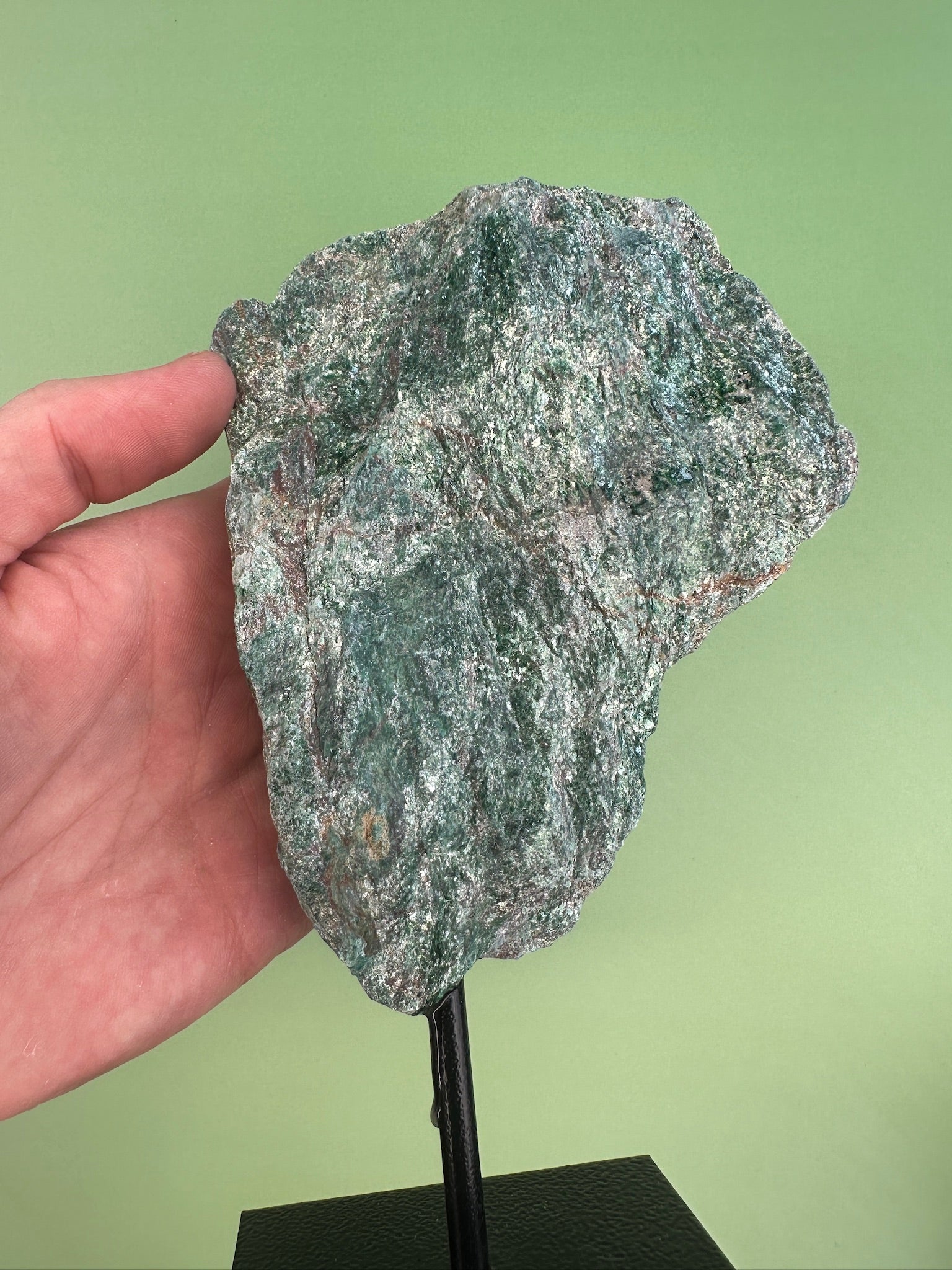 Fuchsite - Rough chunk on stand