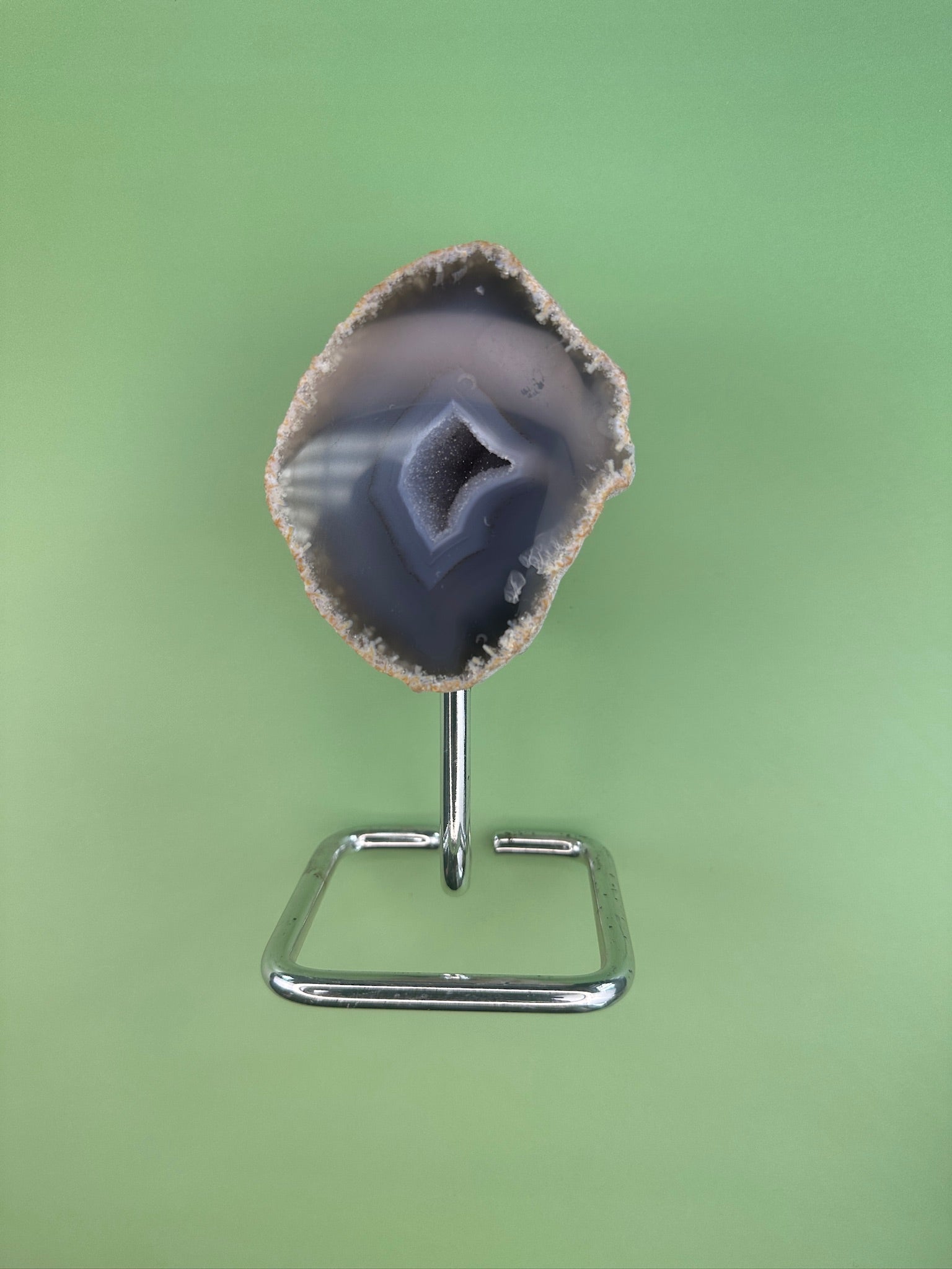 Agate - On stand with druzy