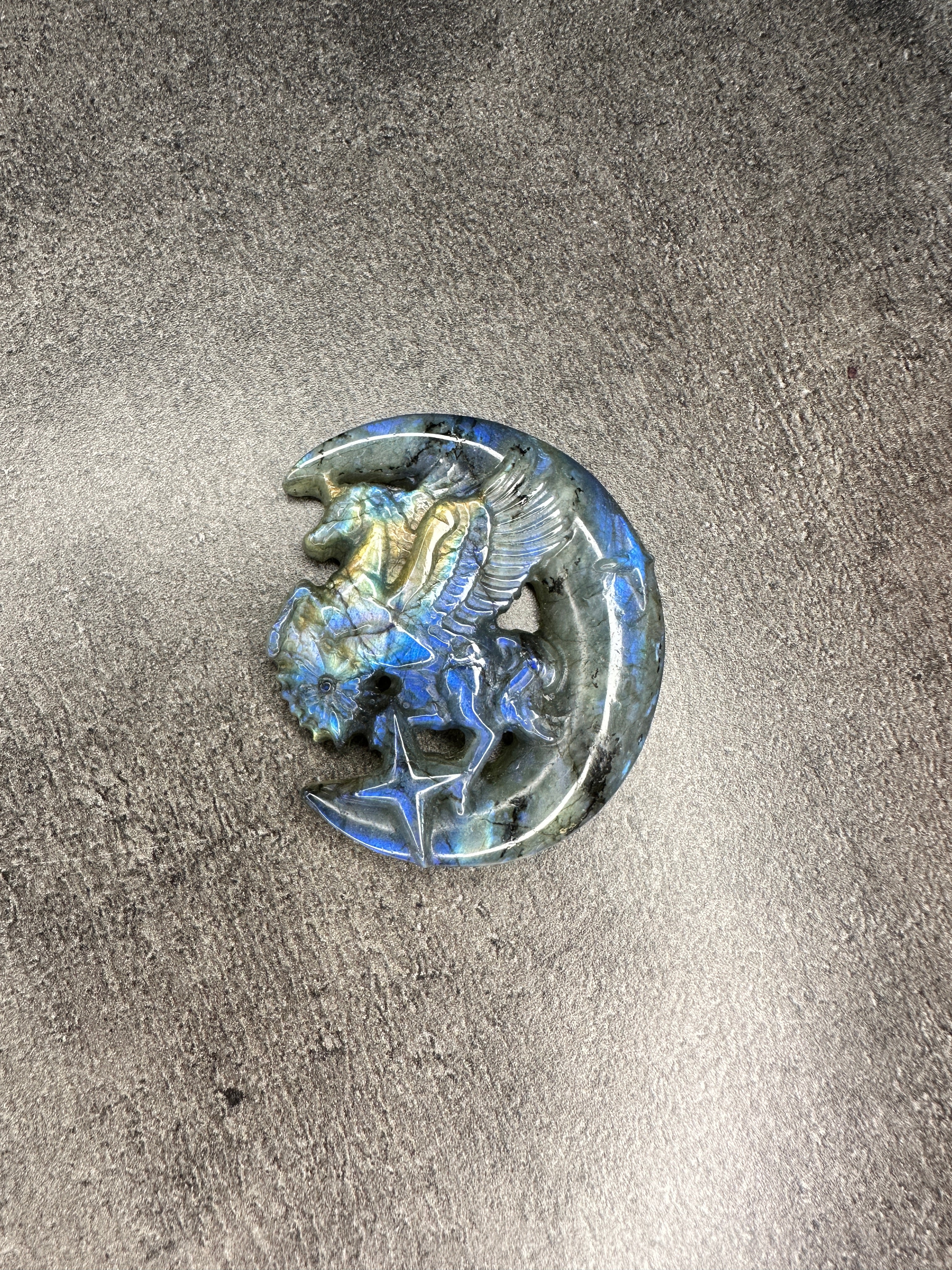 Labradorite - Pegasus moon carving