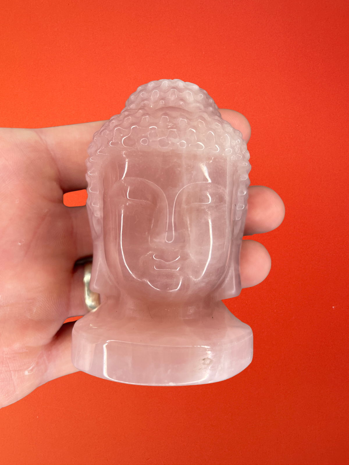 Rose quartz - Buddha head
