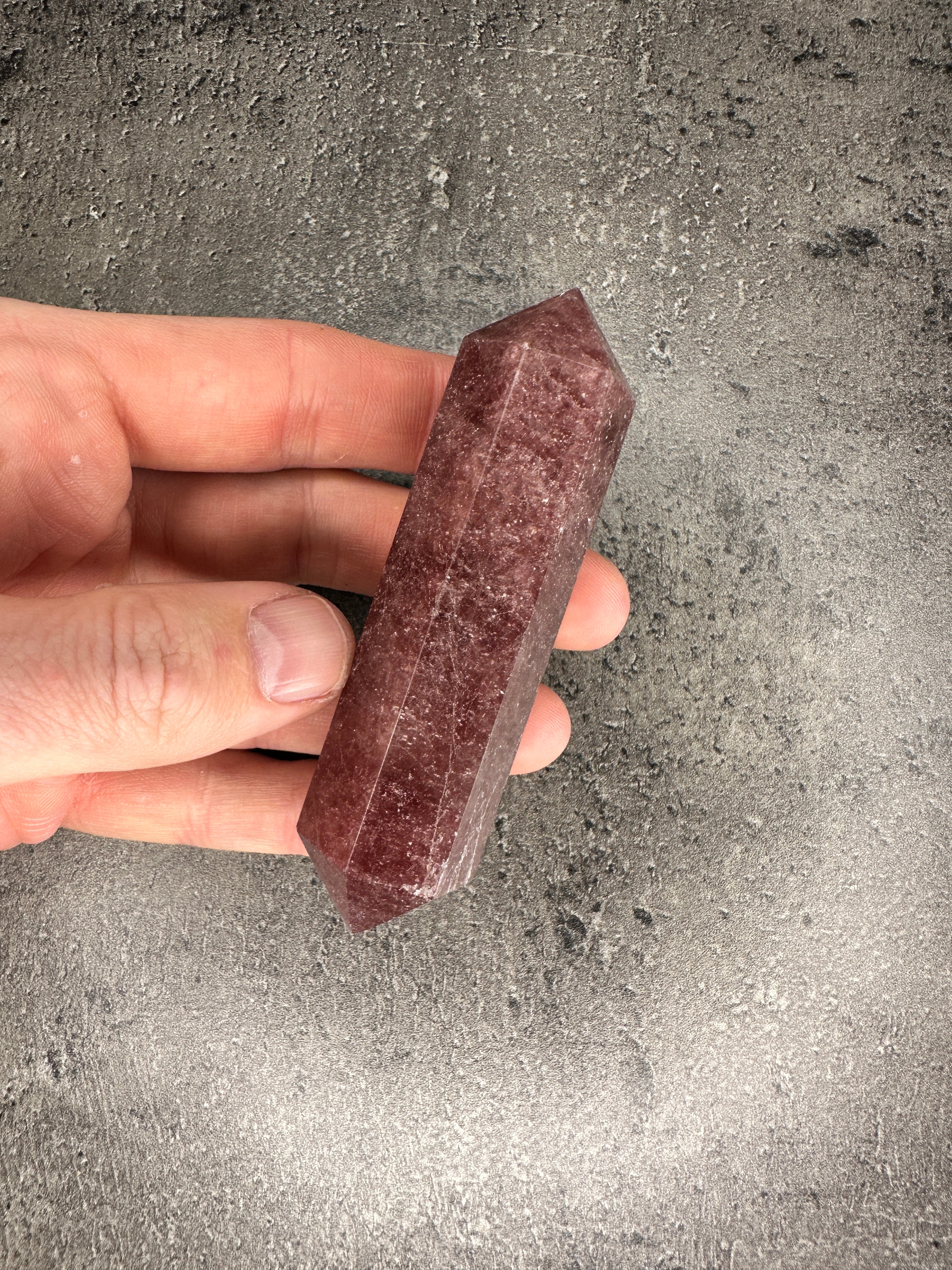 Strawberry quartz - Double-terminated point