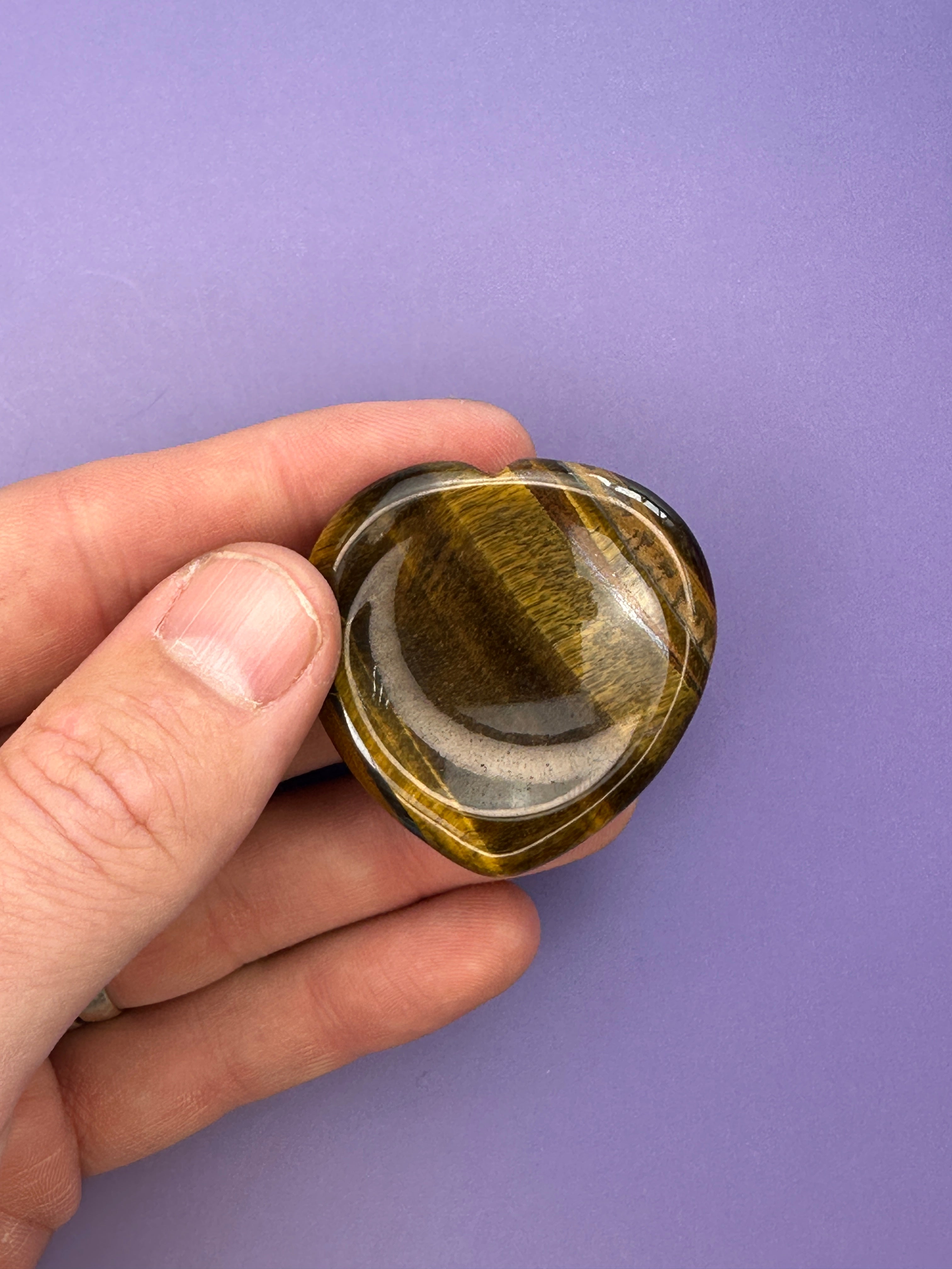 Tigers eye - Heart thumbstone