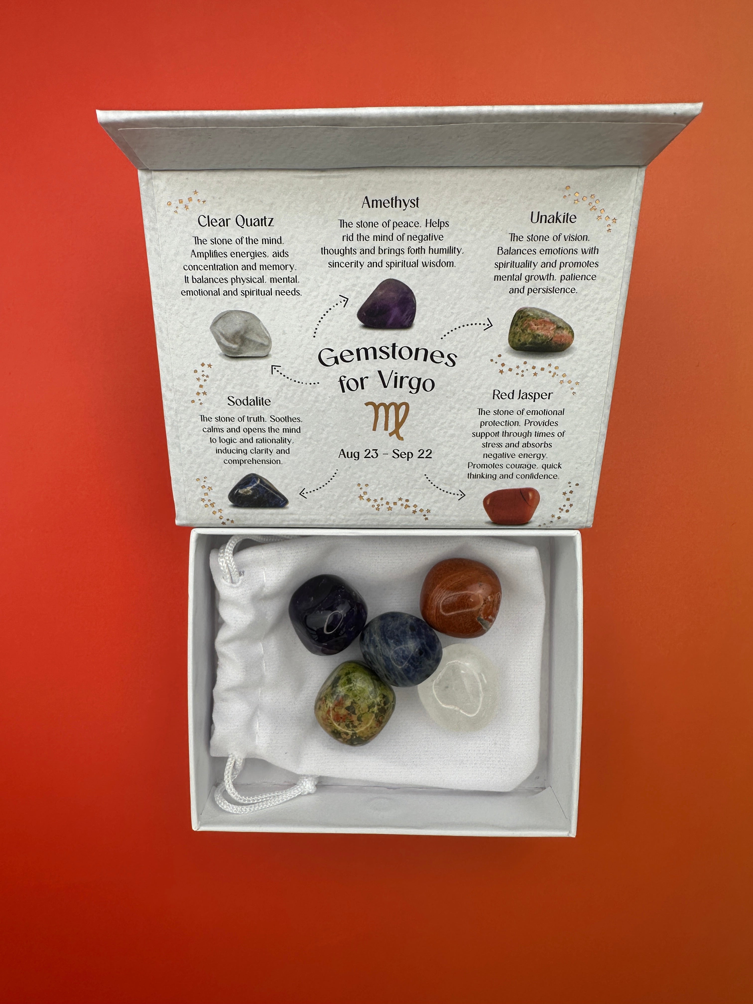 Virgo crystal tumblestone gift set - Bundle