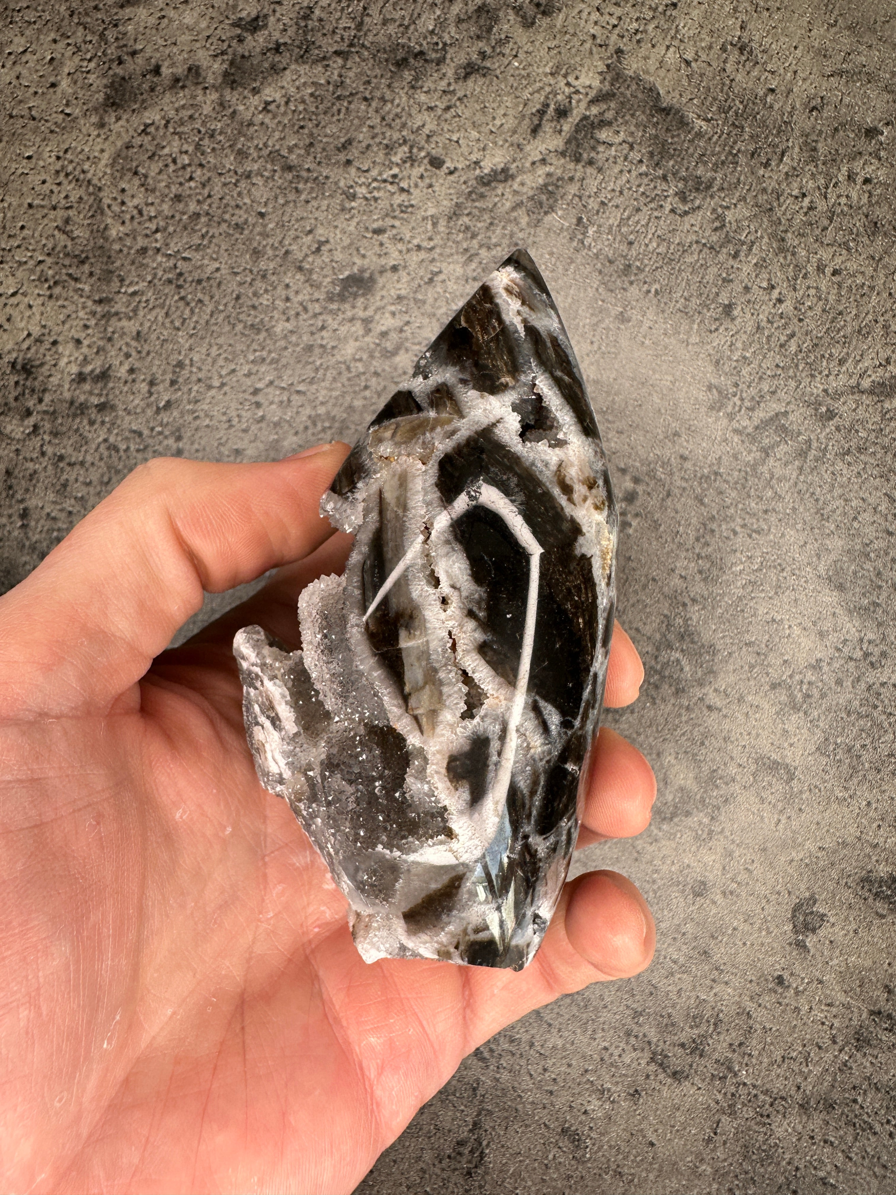 Sphalerite - Free standing druzy teardrop